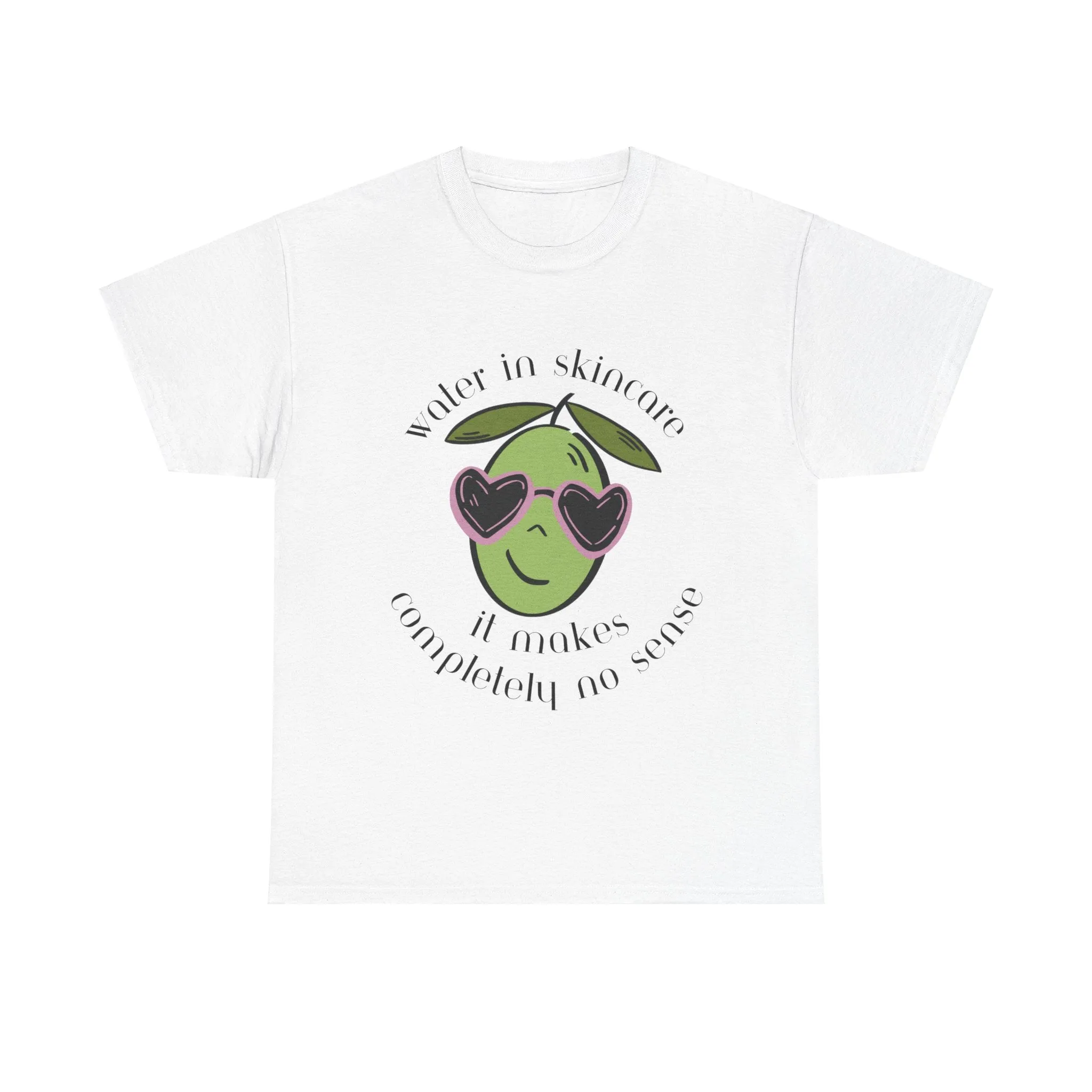 Water in skincare makes no sense / olive trees / olive cartoon / Unisex Heavy Cotton Tee