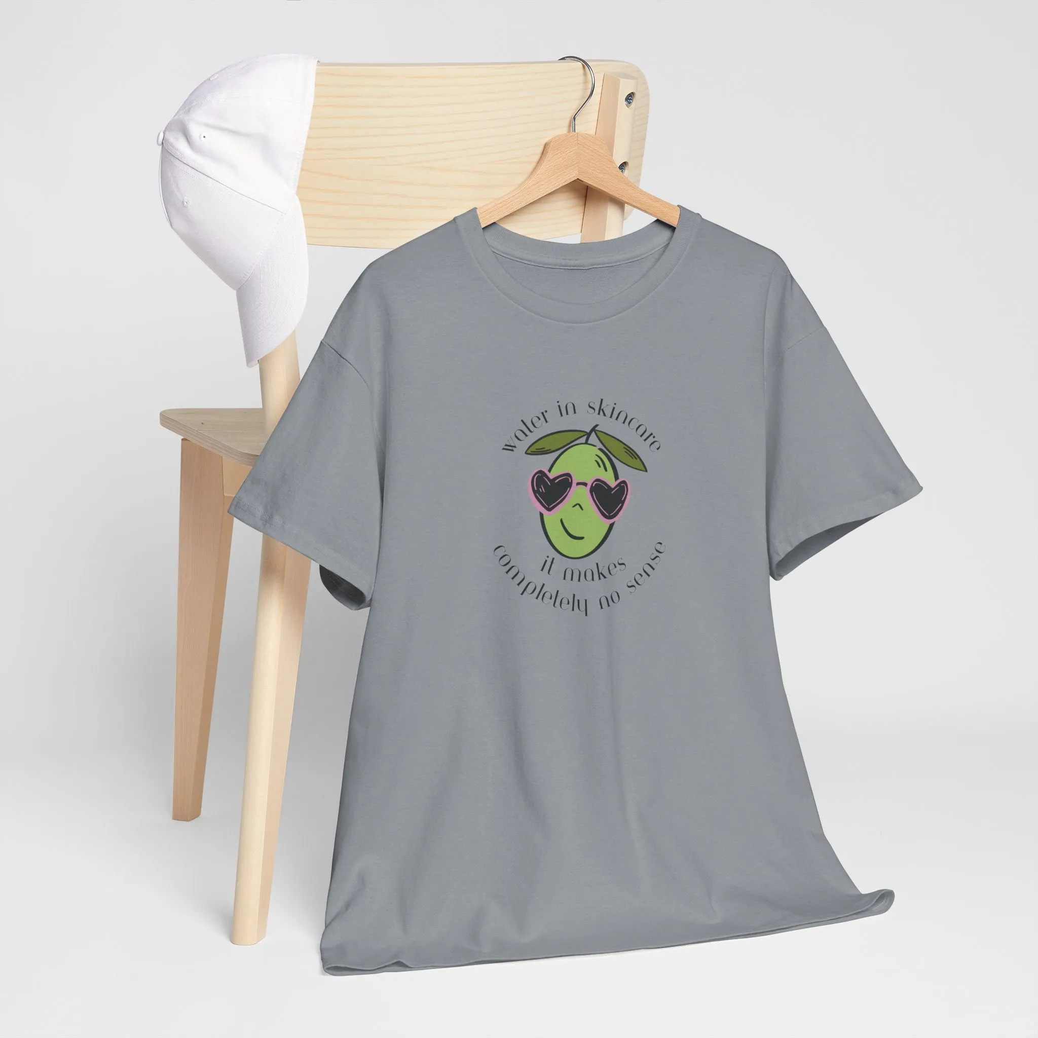 Water in skincare makes no sense / olive trees / olive cartoon / Unisex Heavy Cotton Tee