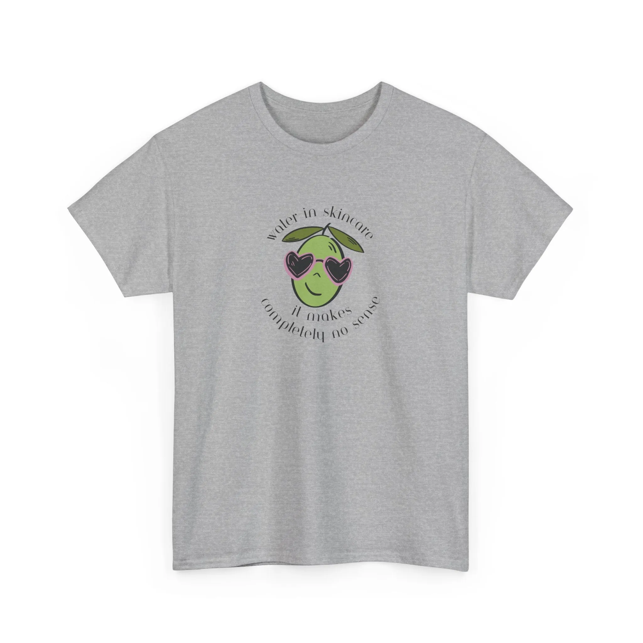 Water in skincare makes no sense / olive trees / olive cartoon / Unisex Heavy Cotton Tee