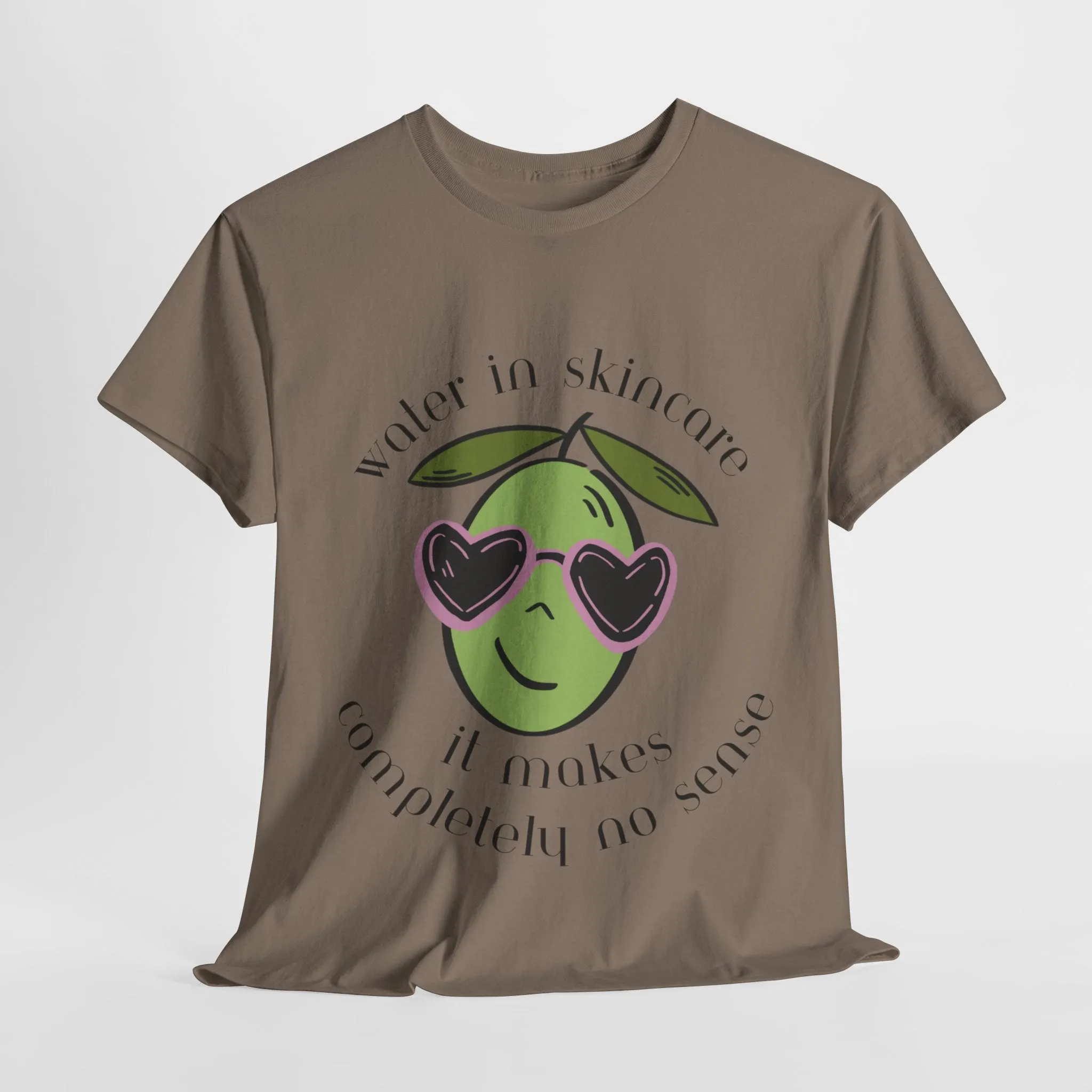 Water in skincare makes no sense / olive trees / olive cartoon / Unisex Heavy Cotton Tee