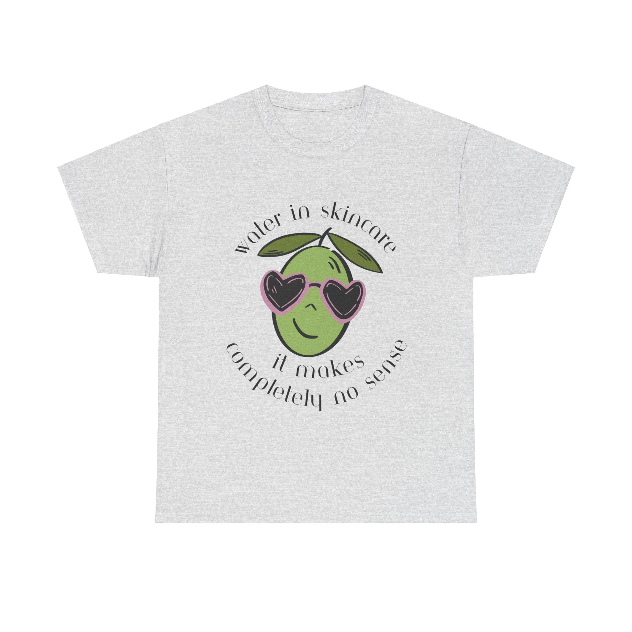 Water in skincare makes no sense / olive trees / olive cartoon / Unisex Heavy Cotton Tee