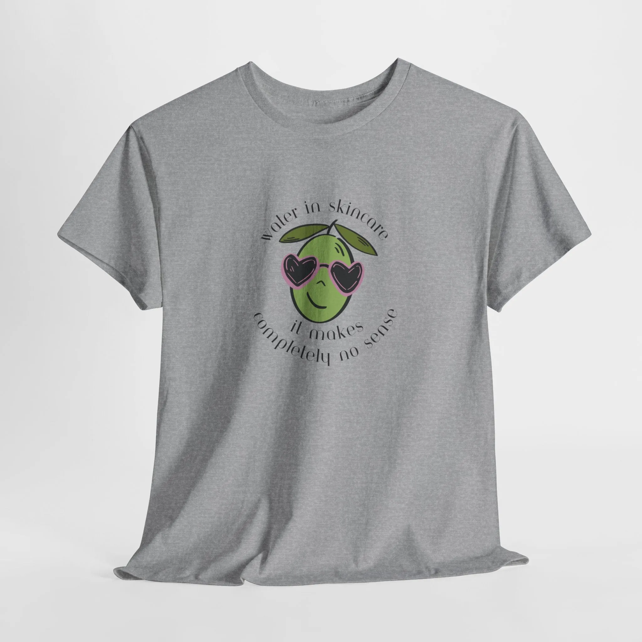 Water in skincare makes no sense / olive trees / olive cartoon / Unisex Heavy Cotton Tee