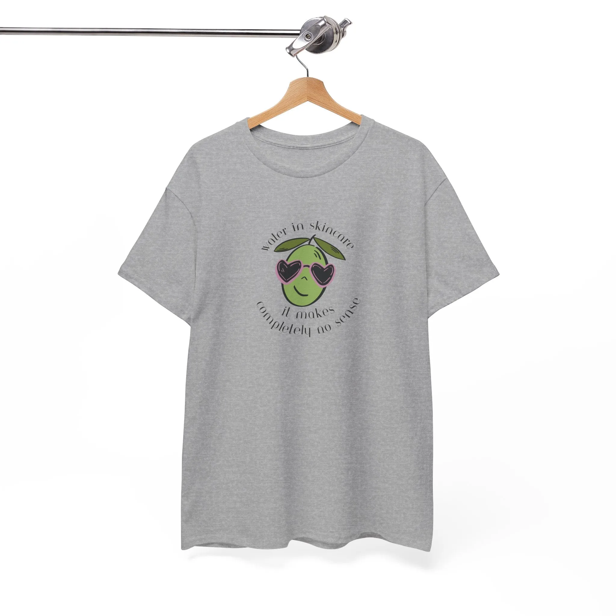 Water in skincare makes no sense / olive trees / olive cartoon / Unisex Heavy Cotton Tee