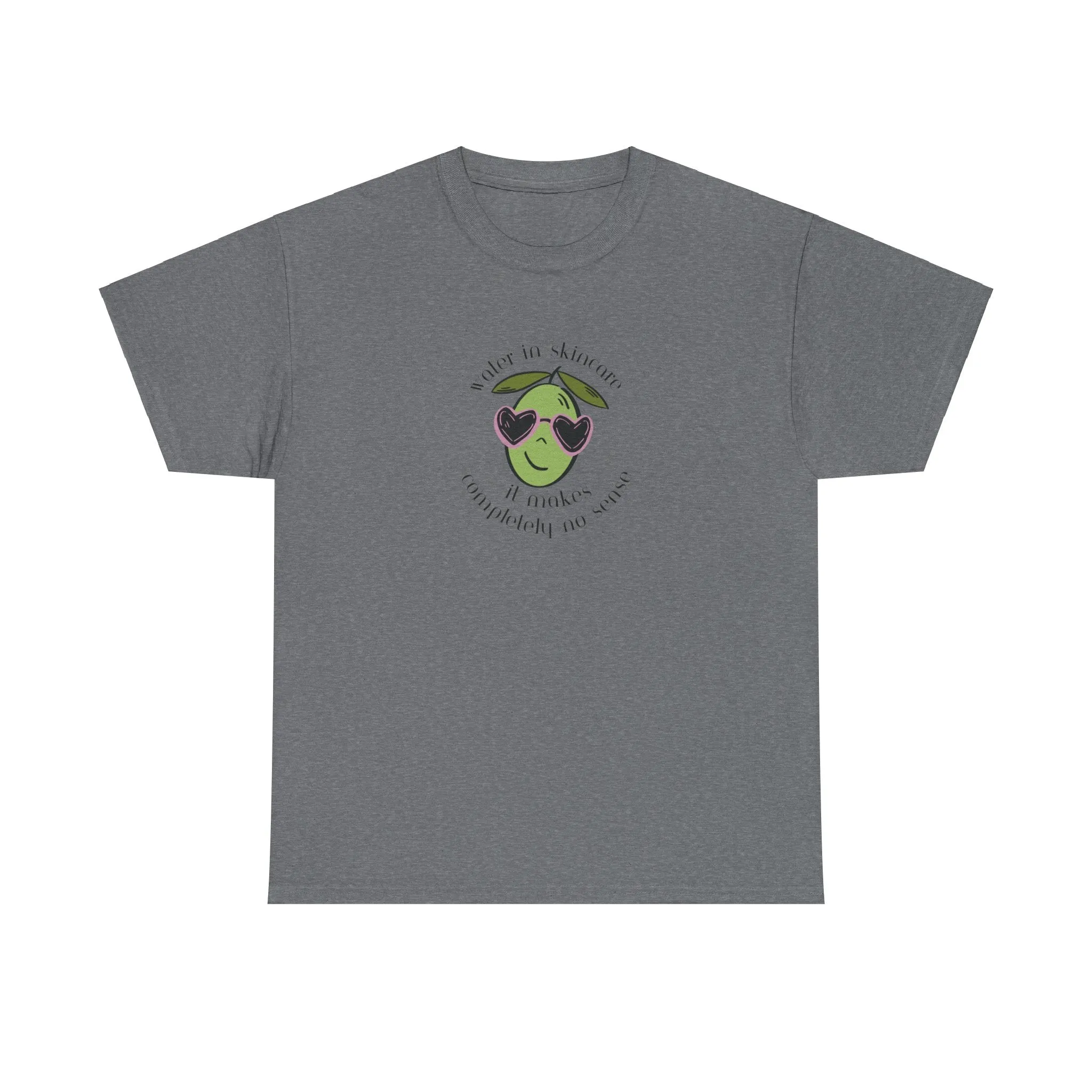 Water in skincare makes no sense / olive trees / olive cartoon / Unisex Heavy Cotton Tee