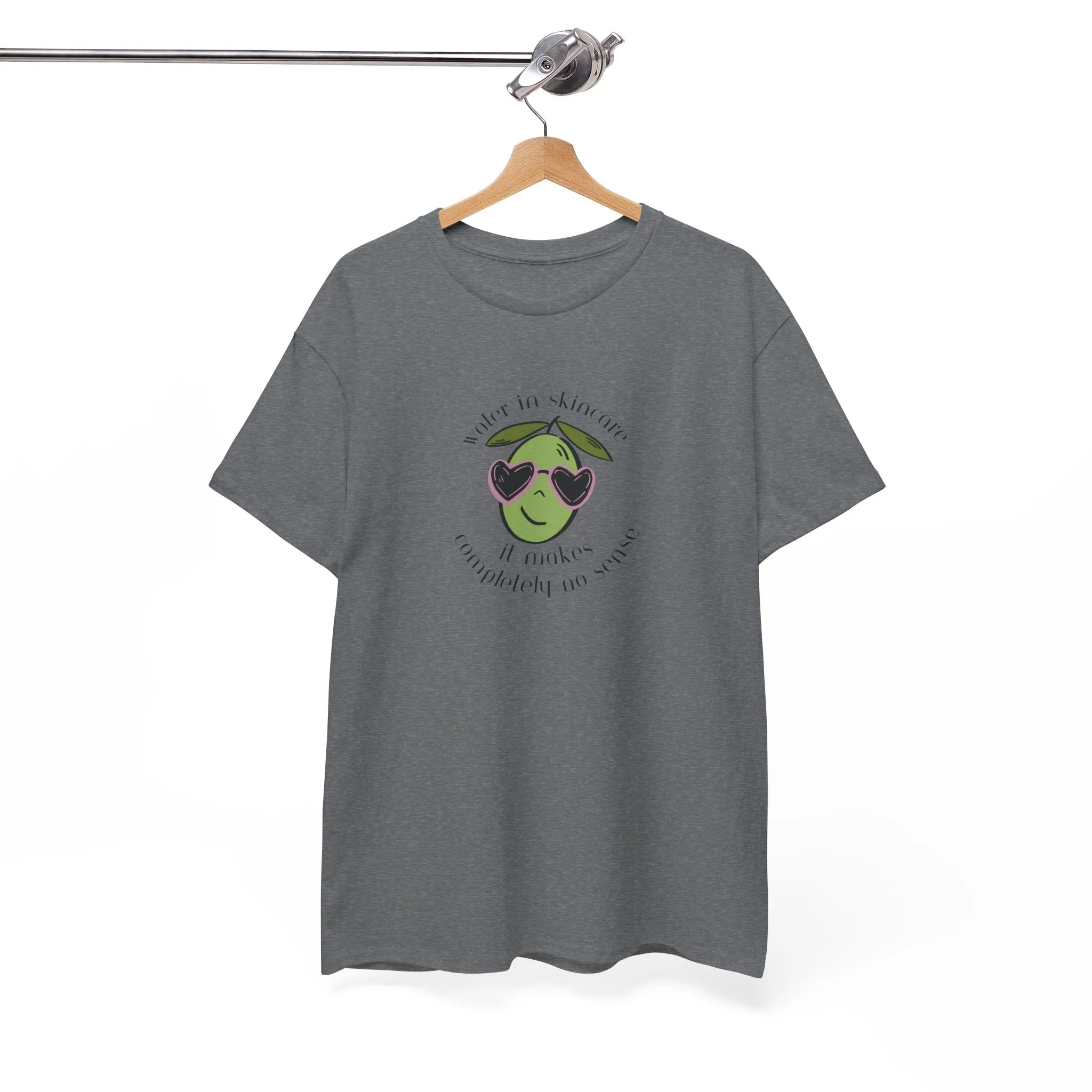 Water in skincare makes no sense / olive trees / olive cartoon / Unisex Heavy Cotton Tee