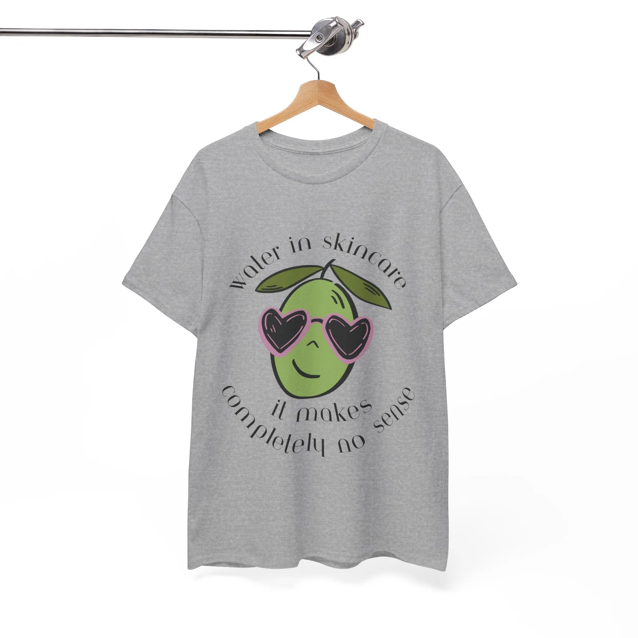 Water in skincare makes no sense / olive trees / olive cartoon / Unisex Heavy Cotton Tee