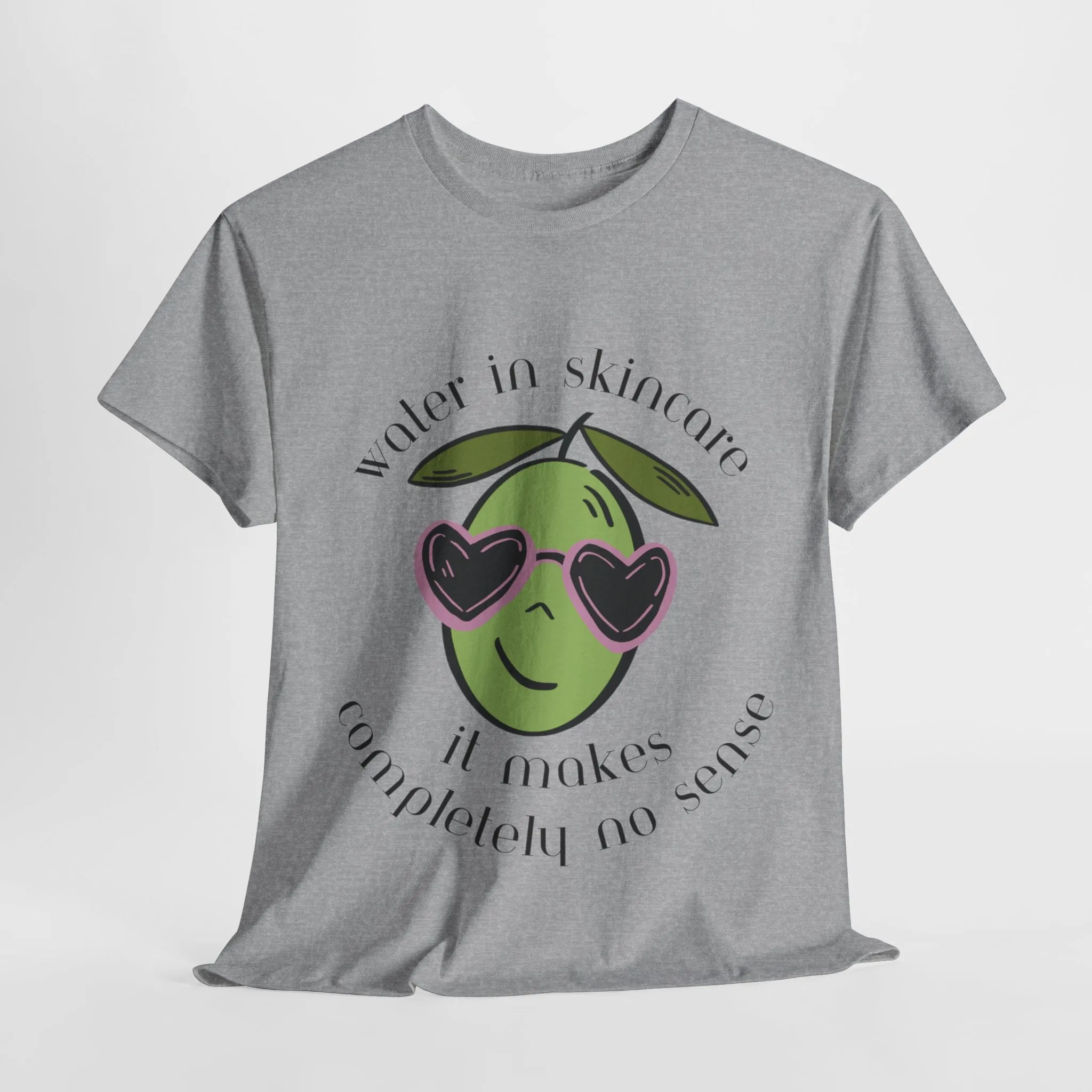 Water in skincare makes no sense / olive trees / olive cartoon / Unisex Heavy Cotton Tee