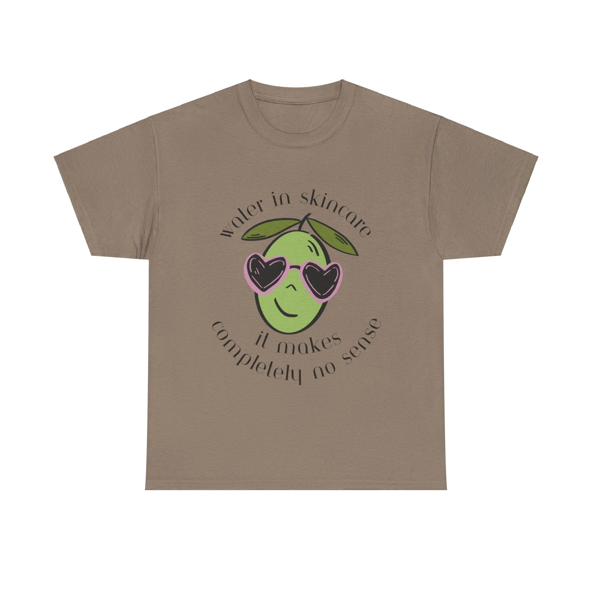Water in skincare makes no sense / olive trees / olive cartoon / Unisex Heavy Cotton Tee