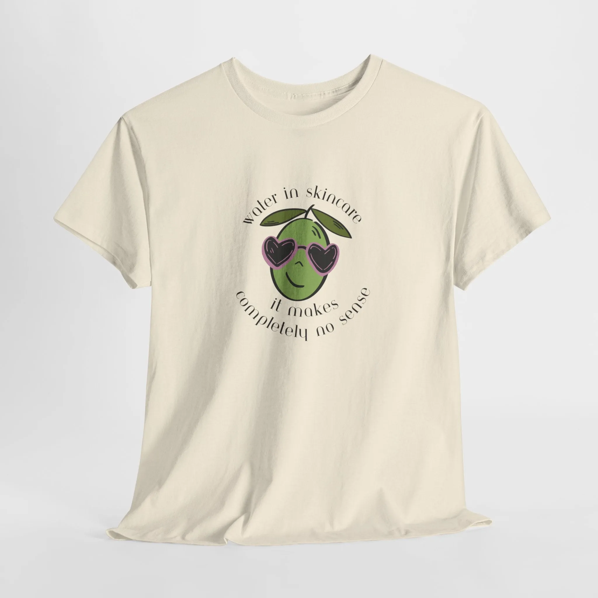 Water in skincare makes no sense / olive trees / olive cartoon / Unisex Heavy Cotton Tee