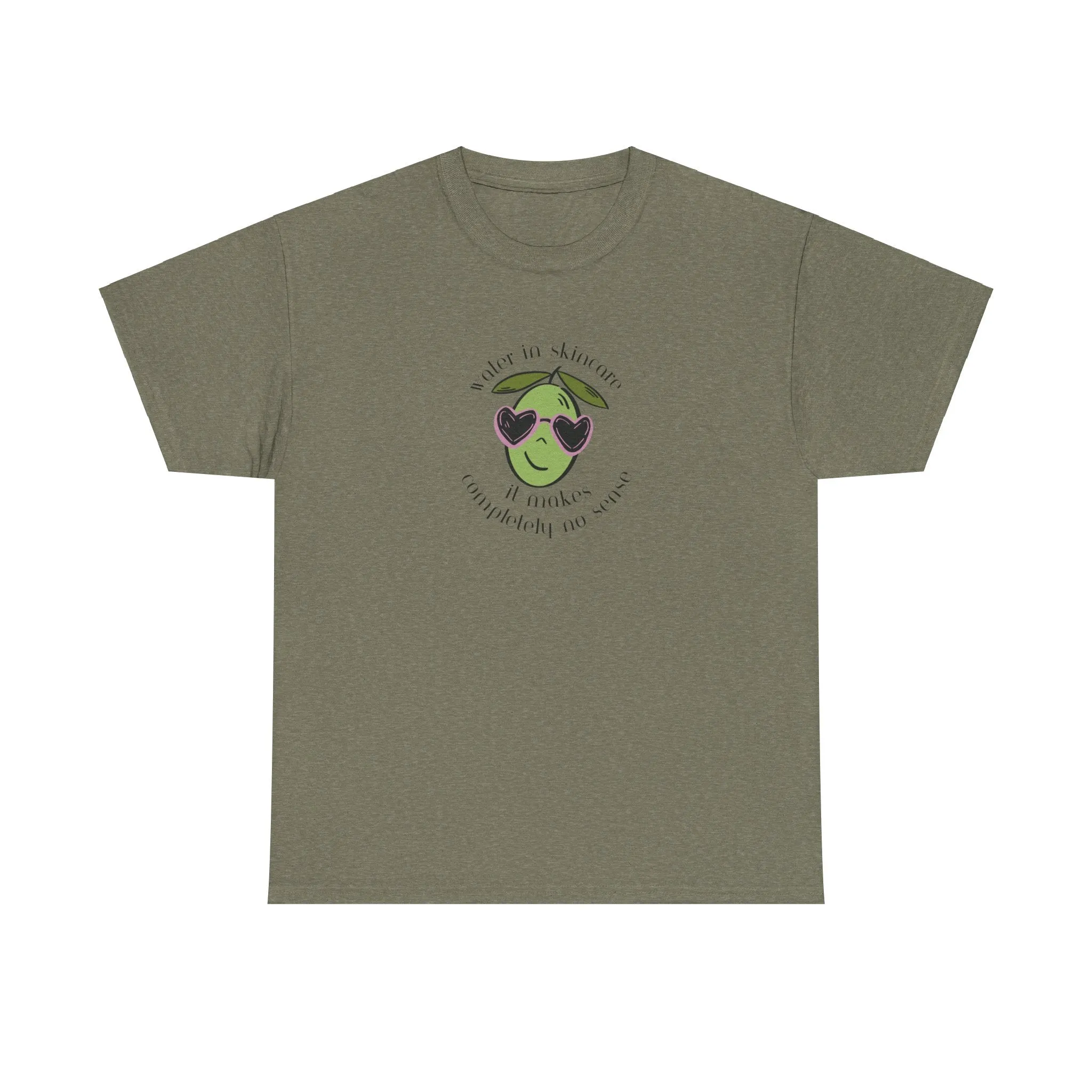 Water in skincare makes no sense / olive trees / olive cartoon / Unisex Heavy Cotton Tee