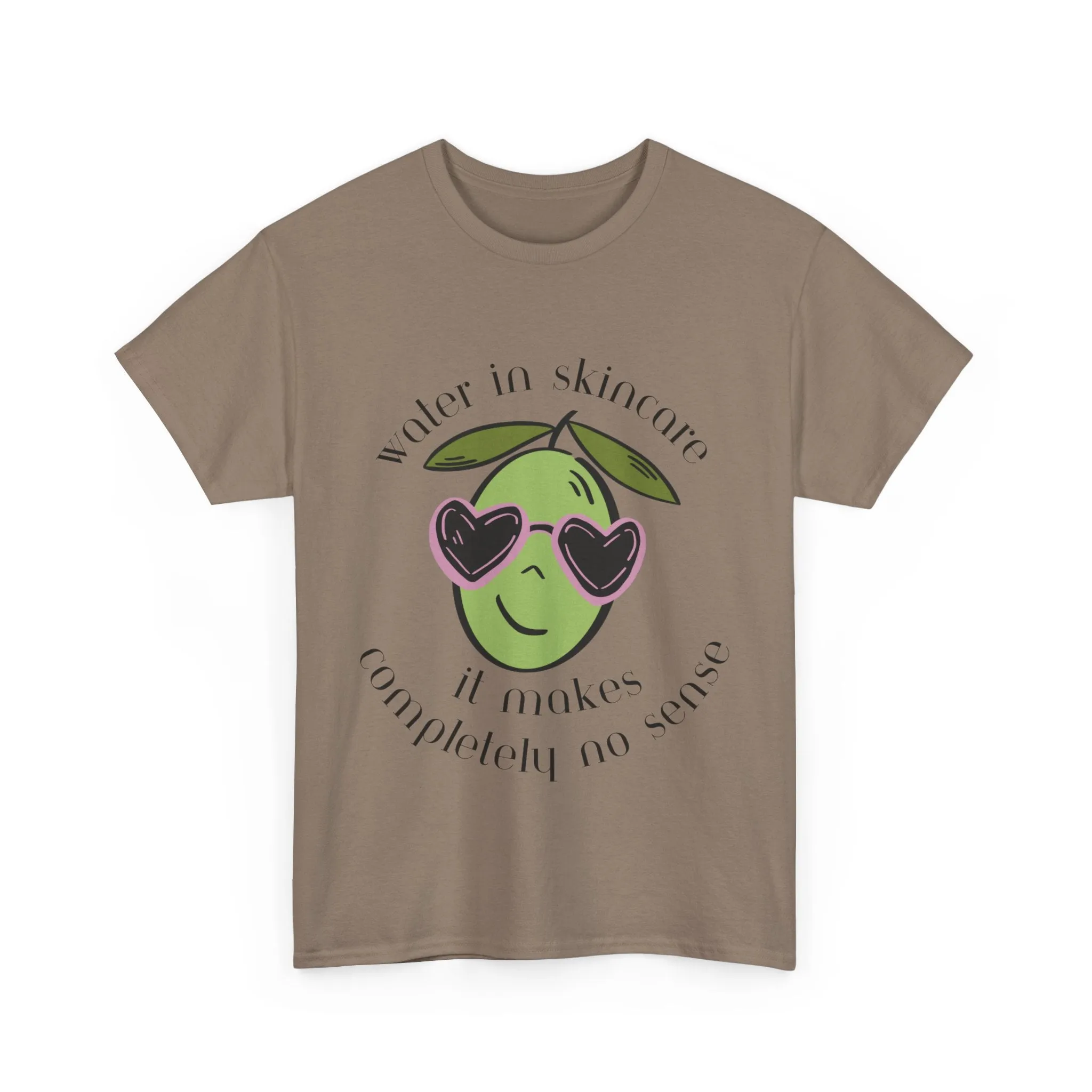 Water in skincare makes no sense / olive trees / olive cartoon / Unisex Heavy Cotton Tee