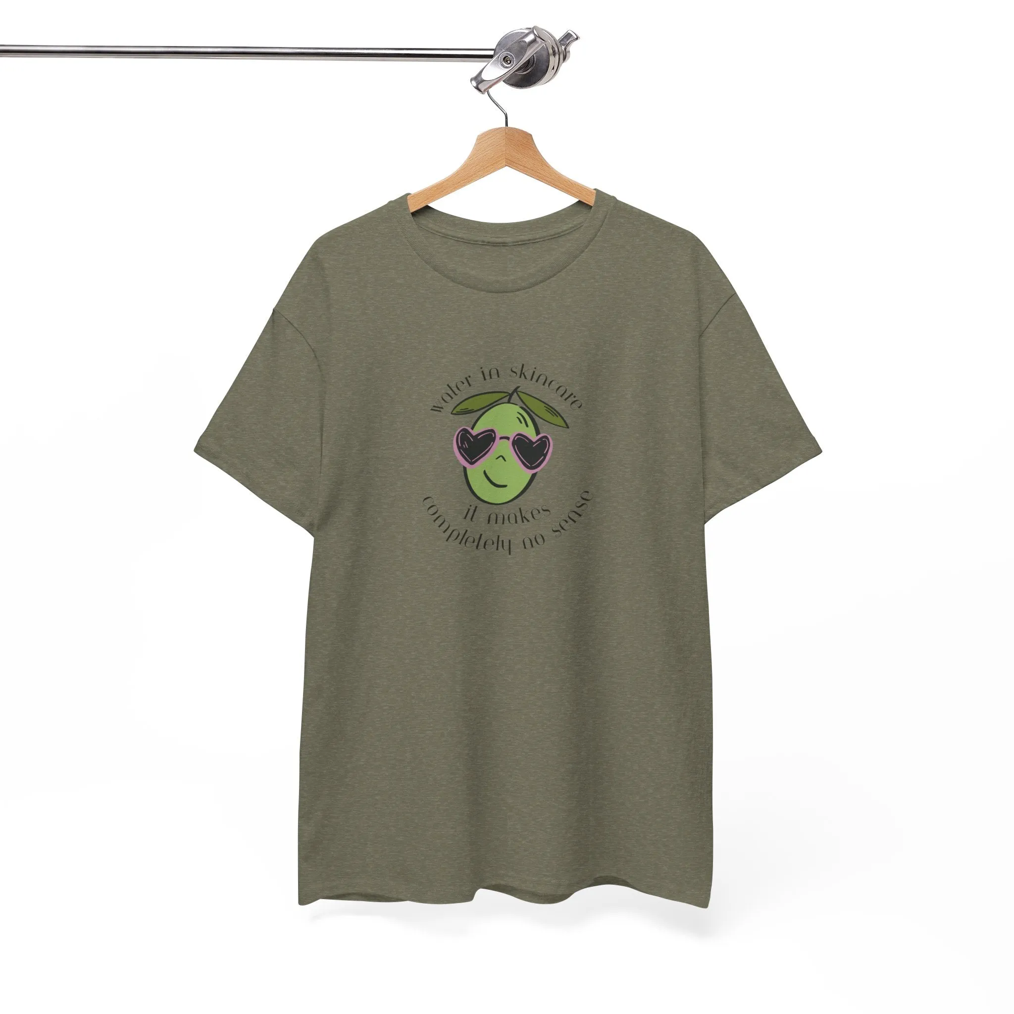 Water in skincare makes no sense / olive trees / olive cartoon / Unisex Heavy Cotton Tee