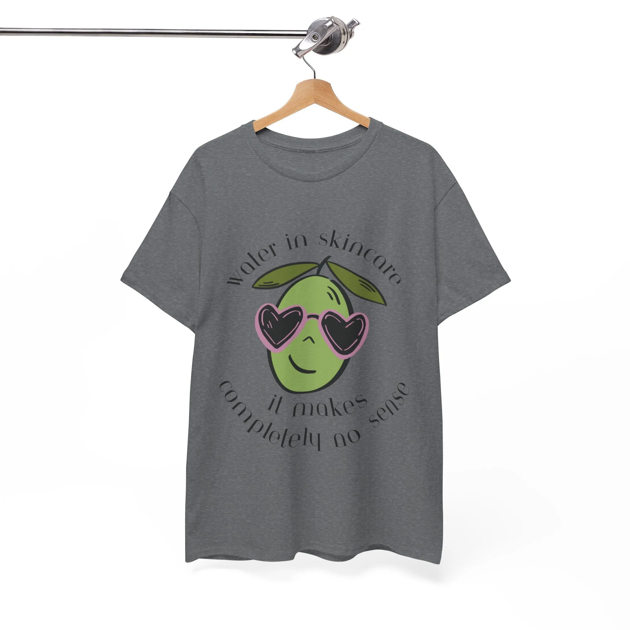 Water in skincare makes no sense / olive trees / olive cartoon / Unisex Heavy Cotton Tee