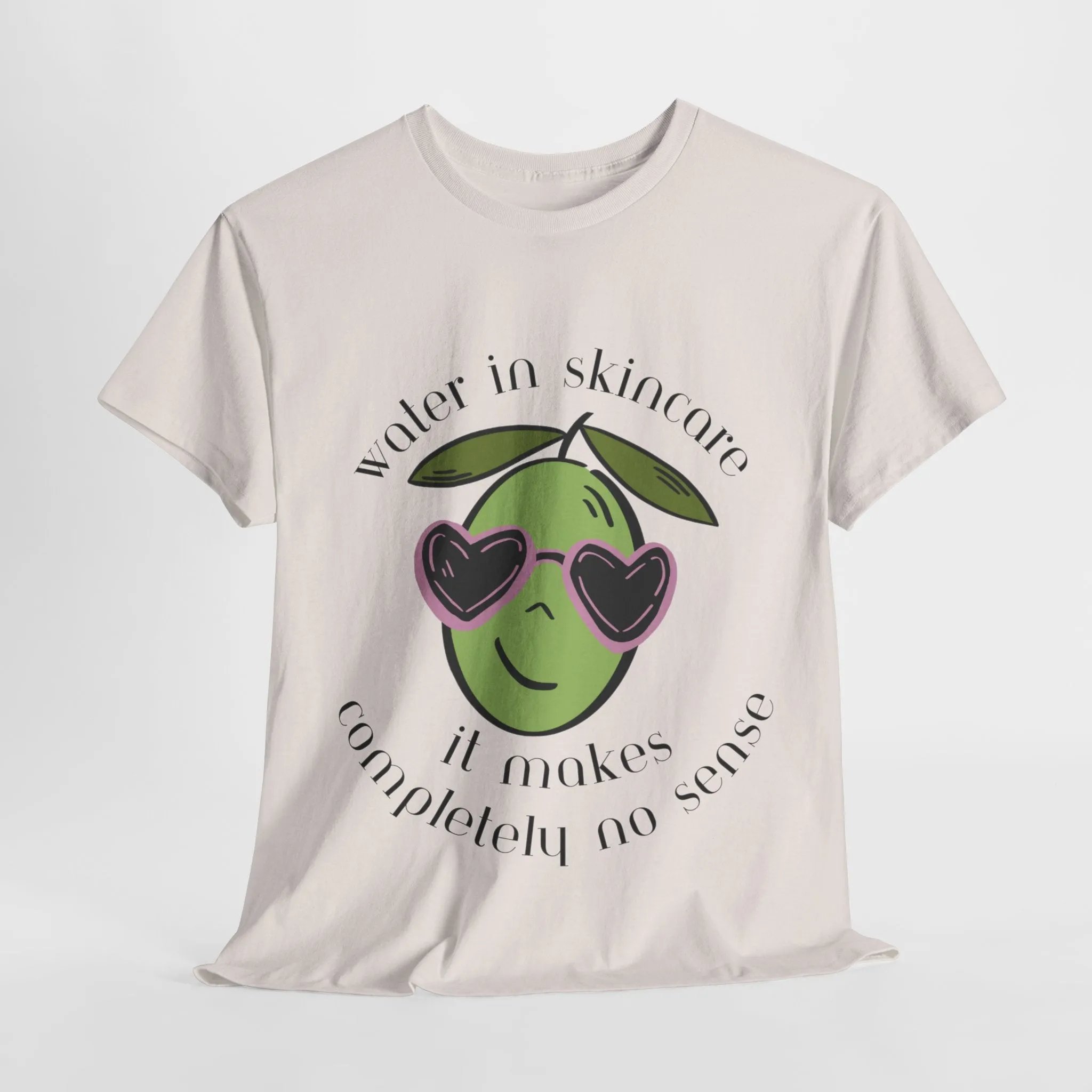 Water in skincare makes no sense / olive trees / olive cartoon / Unisex Heavy Cotton Tee