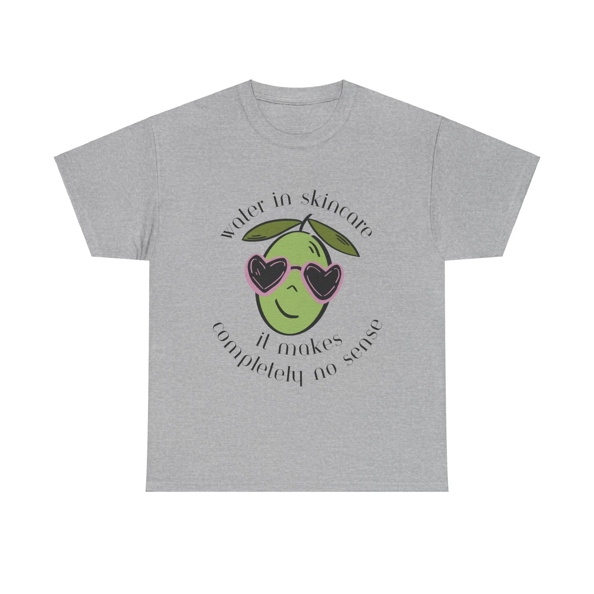 Water in skincare makes no sense / olive trees / olive cartoon / Unisex Heavy Cotton Tee