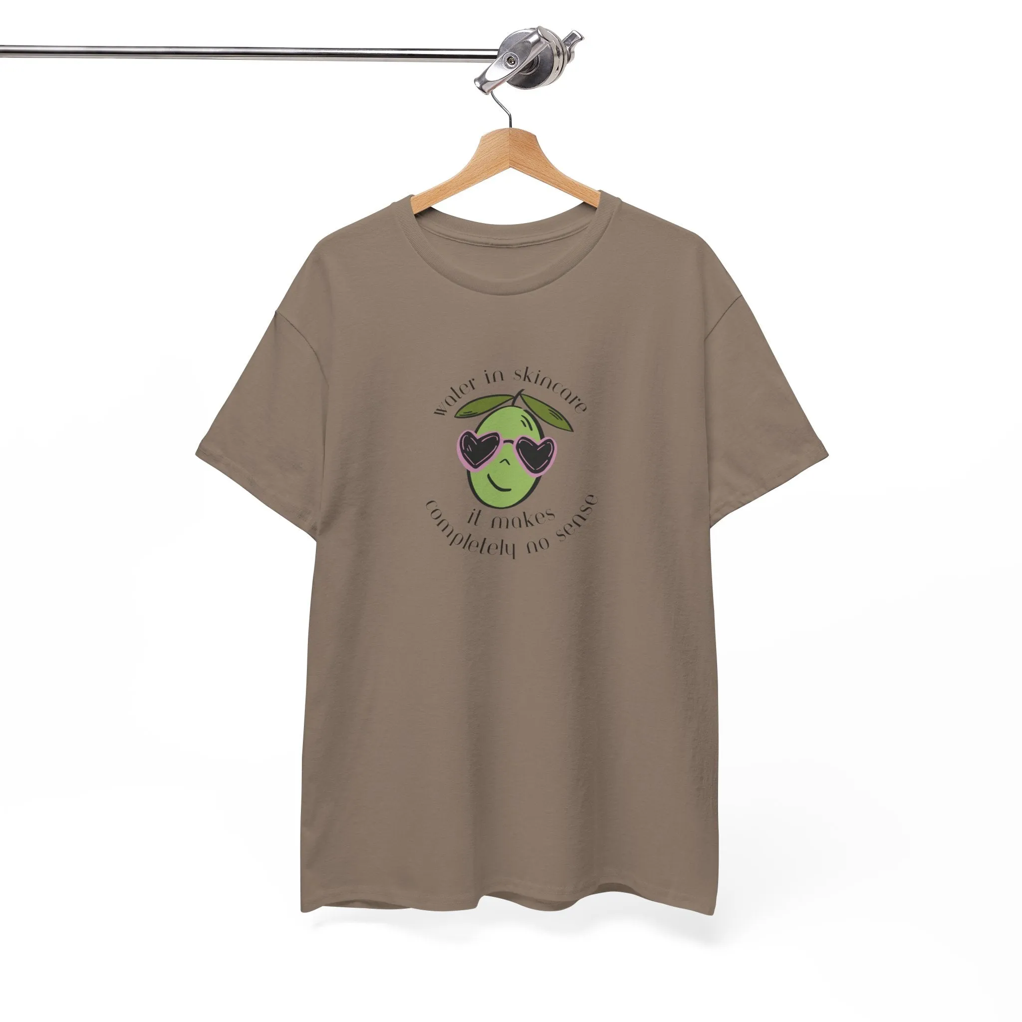 Water in skincare makes no sense / olive trees / olive cartoon / Unisex Heavy Cotton Tee