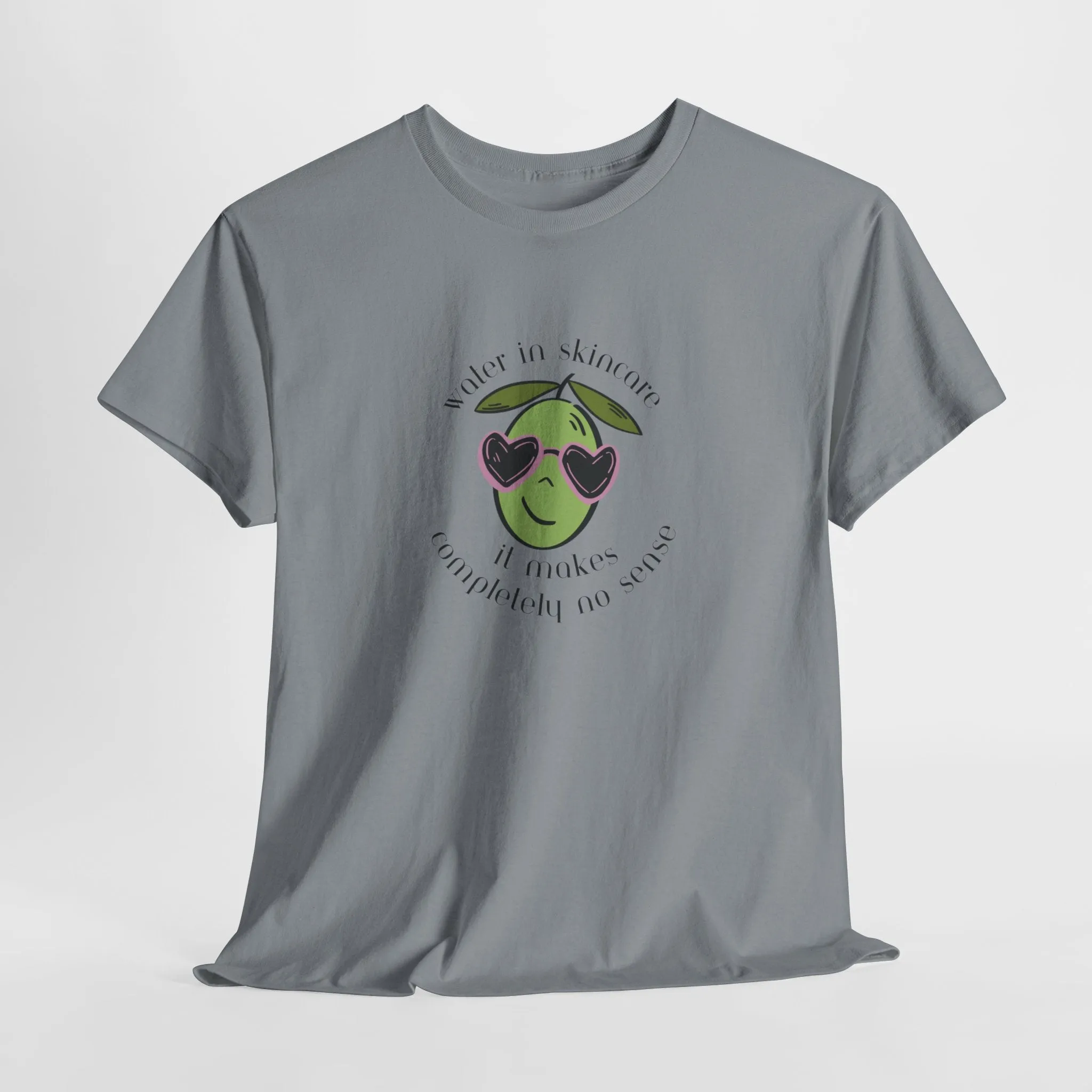 Water in skincare makes no sense / olive trees / olive cartoon / Unisex Heavy Cotton Tee