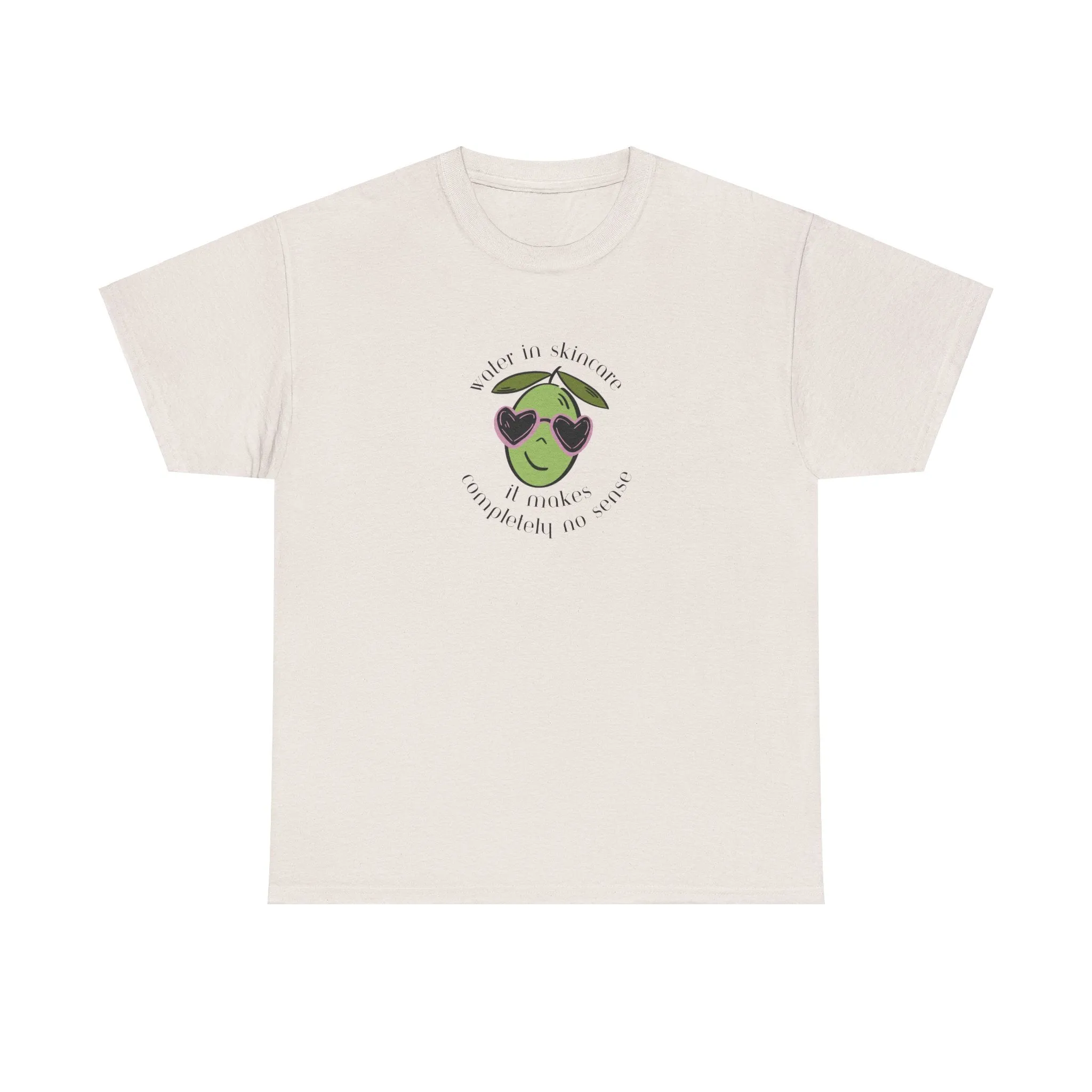 Water in skincare makes no sense / olive trees / olive cartoon / Unisex Heavy Cotton Tee