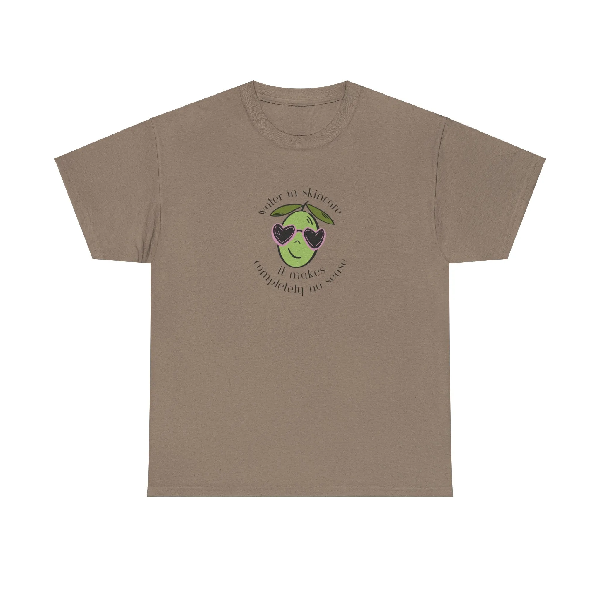 Water in skincare makes no sense / olive trees / olive cartoon / Unisex Heavy Cotton Tee