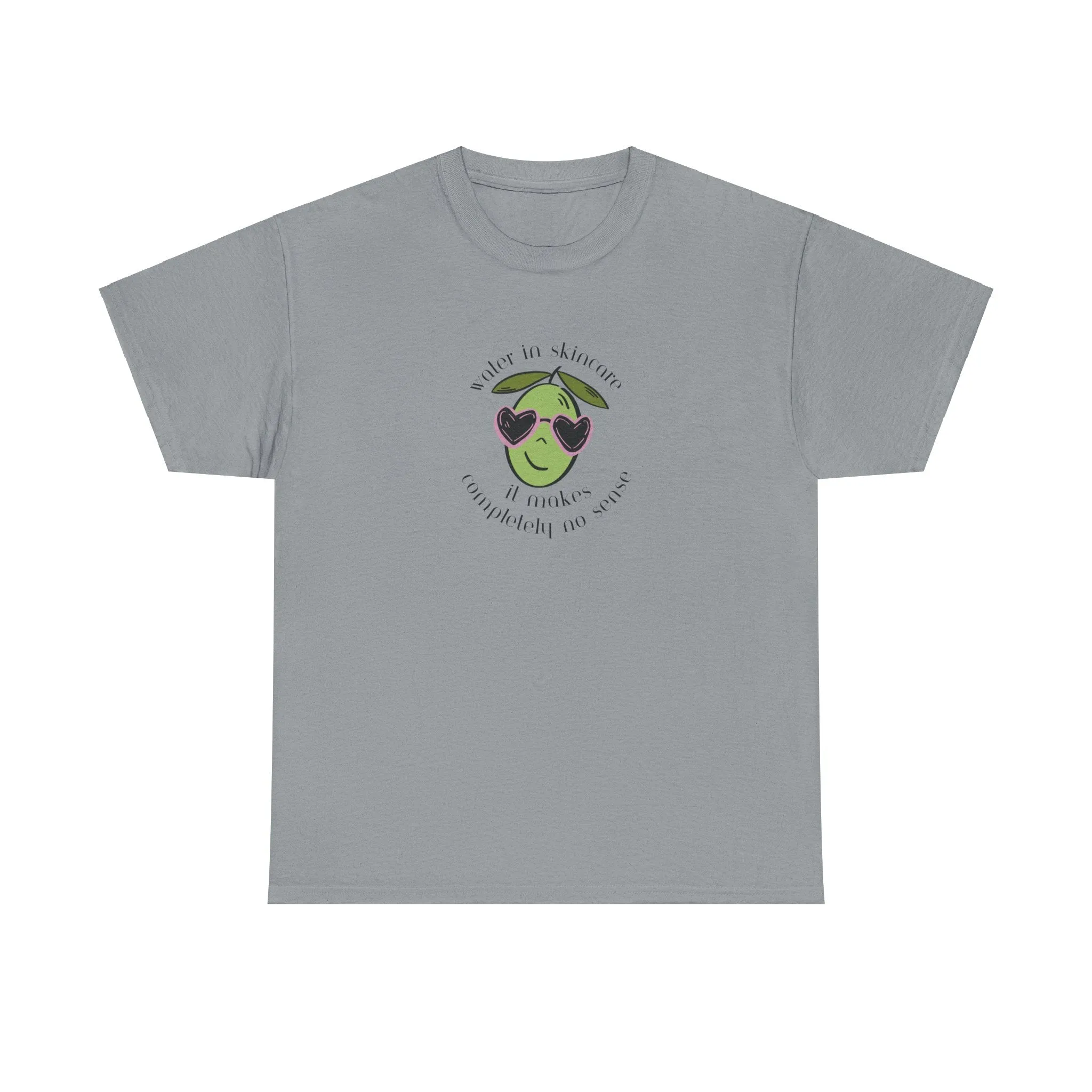 Water in skincare makes no sense / olive trees / olive cartoon / Unisex Heavy Cotton Tee