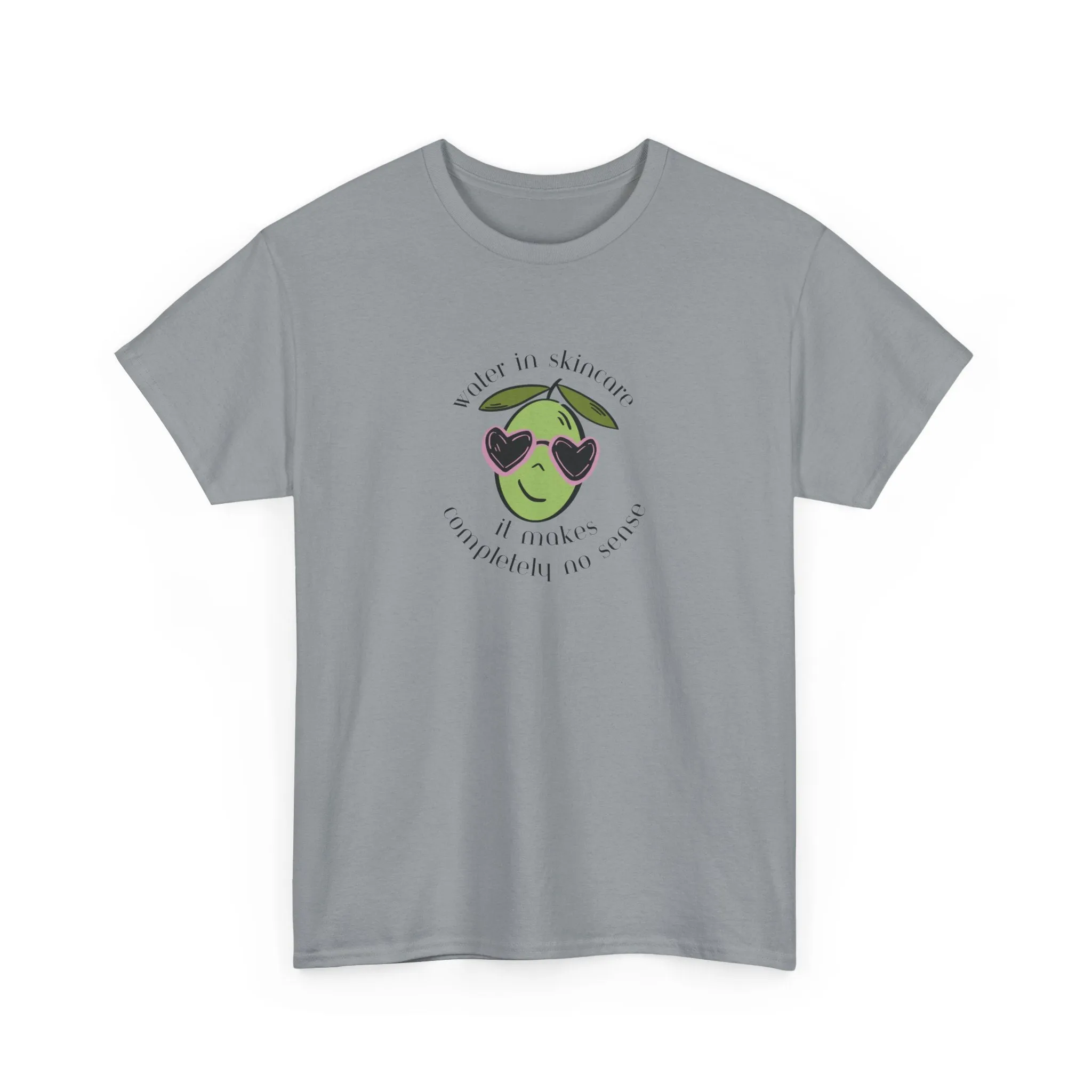Water in skincare makes no sense / olive trees / olive cartoon / Unisex Heavy Cotton Tee
