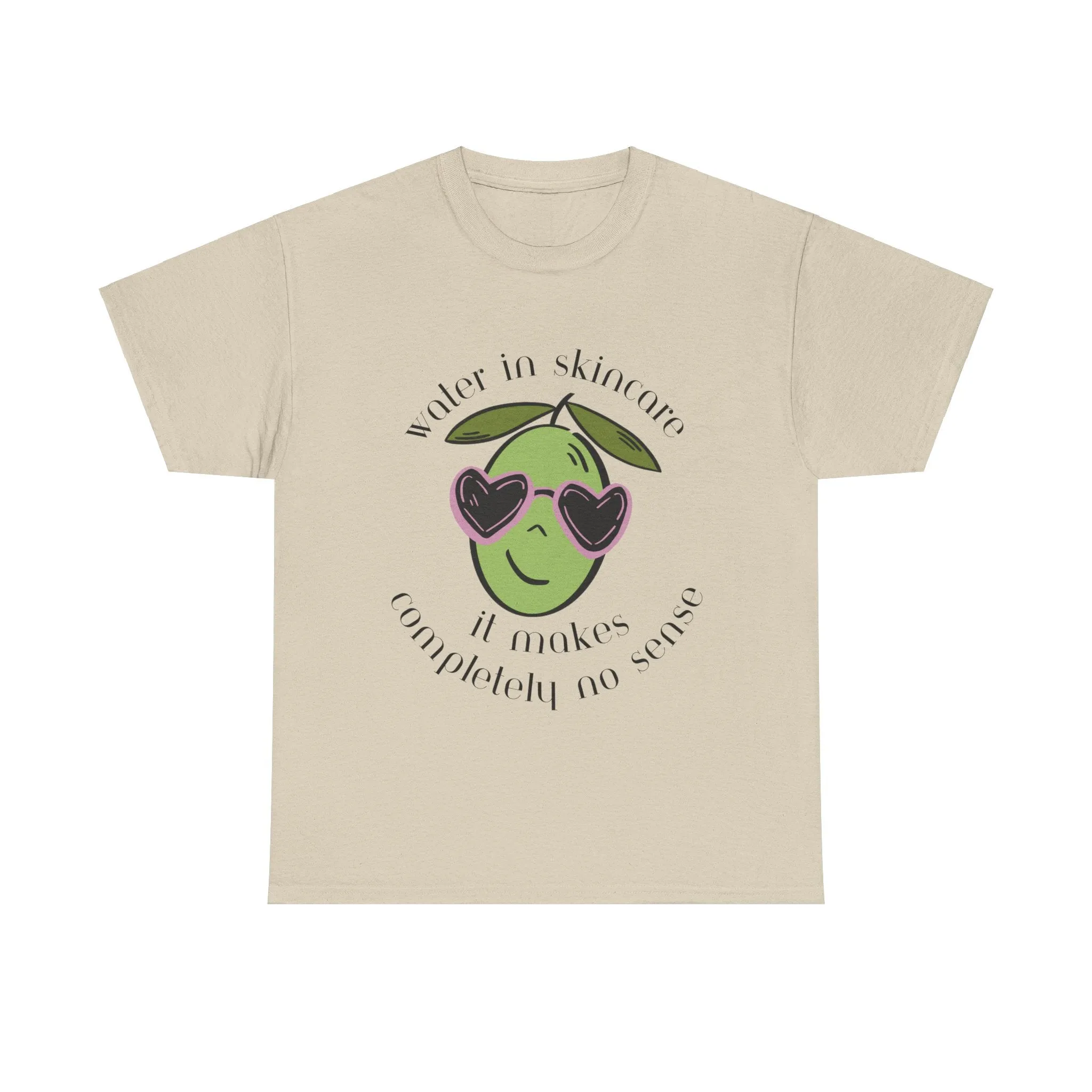 Water in skincare makes no sense / olive trees / olive cartoon / Unisex Heavy Cotton Tee