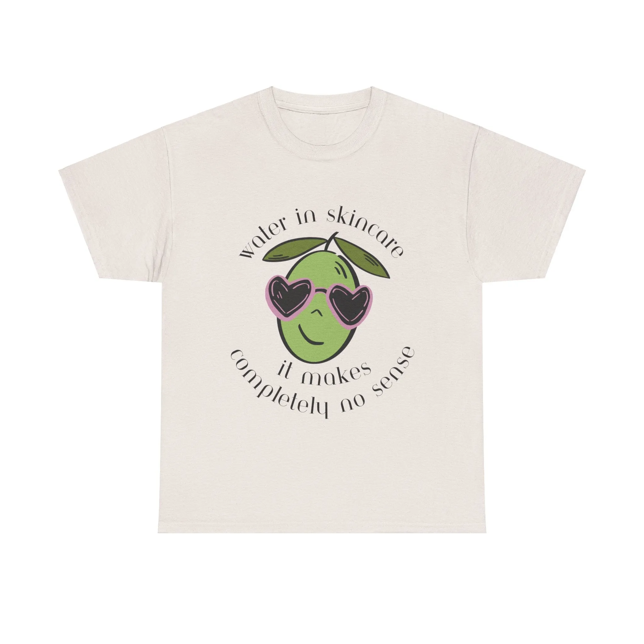 Water in skincare makes no sense / olive trees / olive cartoon / Unisex Heavy Cotton Tee
