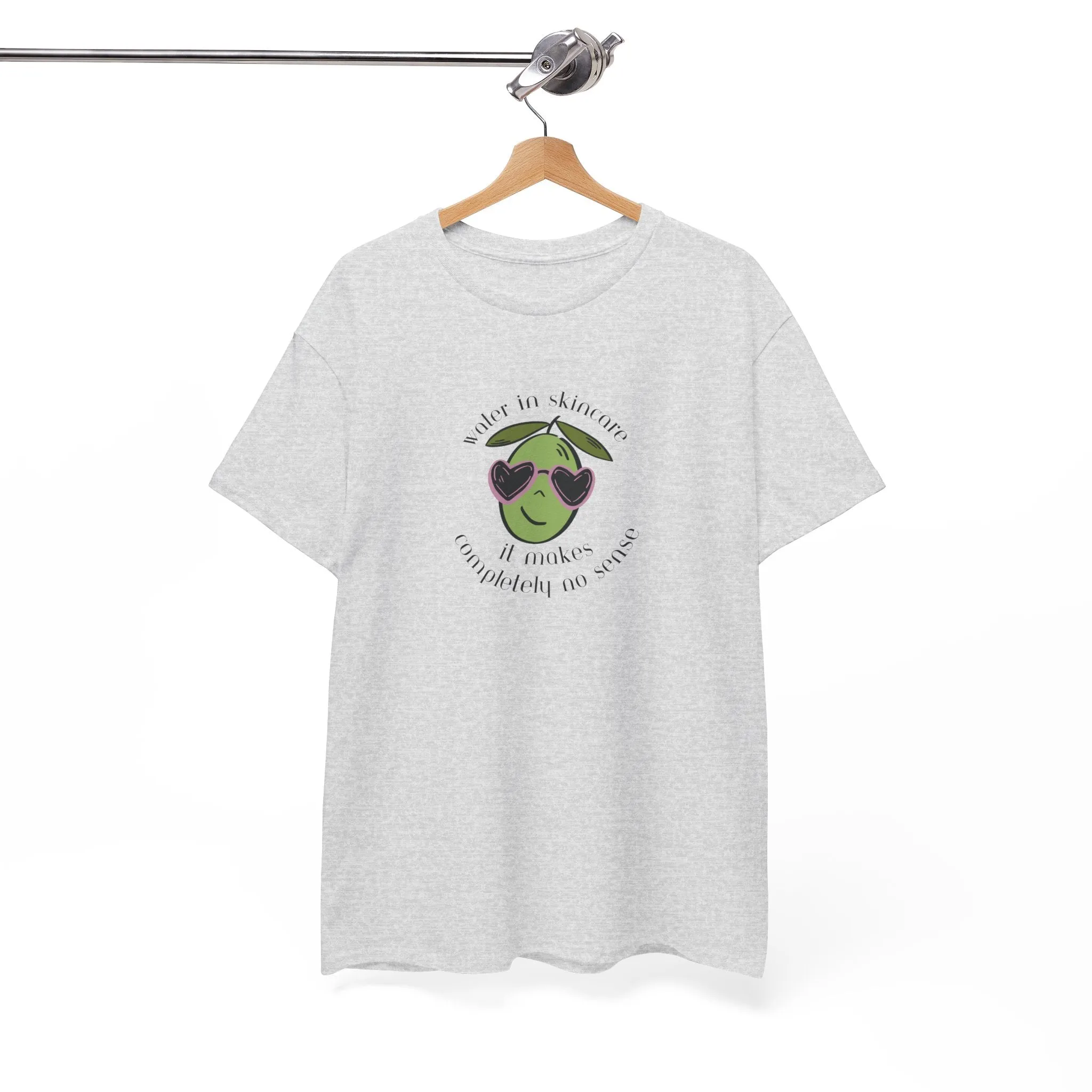 Water in skincare makes no sense / olive trees / olive cartoon / Unisex Heavy Cotton Tee