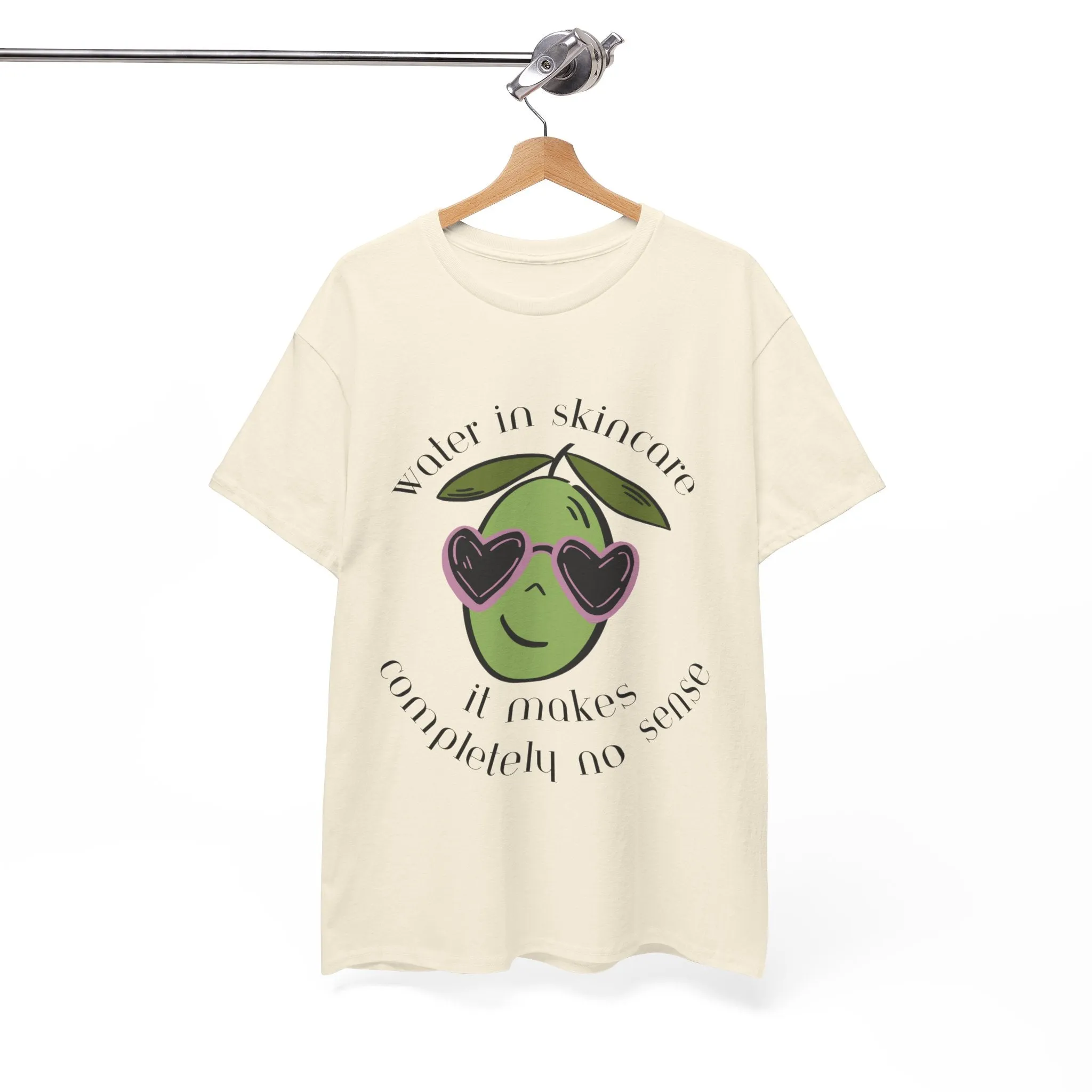 Water in skincare makes no sense / olive trees / olive cartoon / Unisex Heavy Cotton Tee