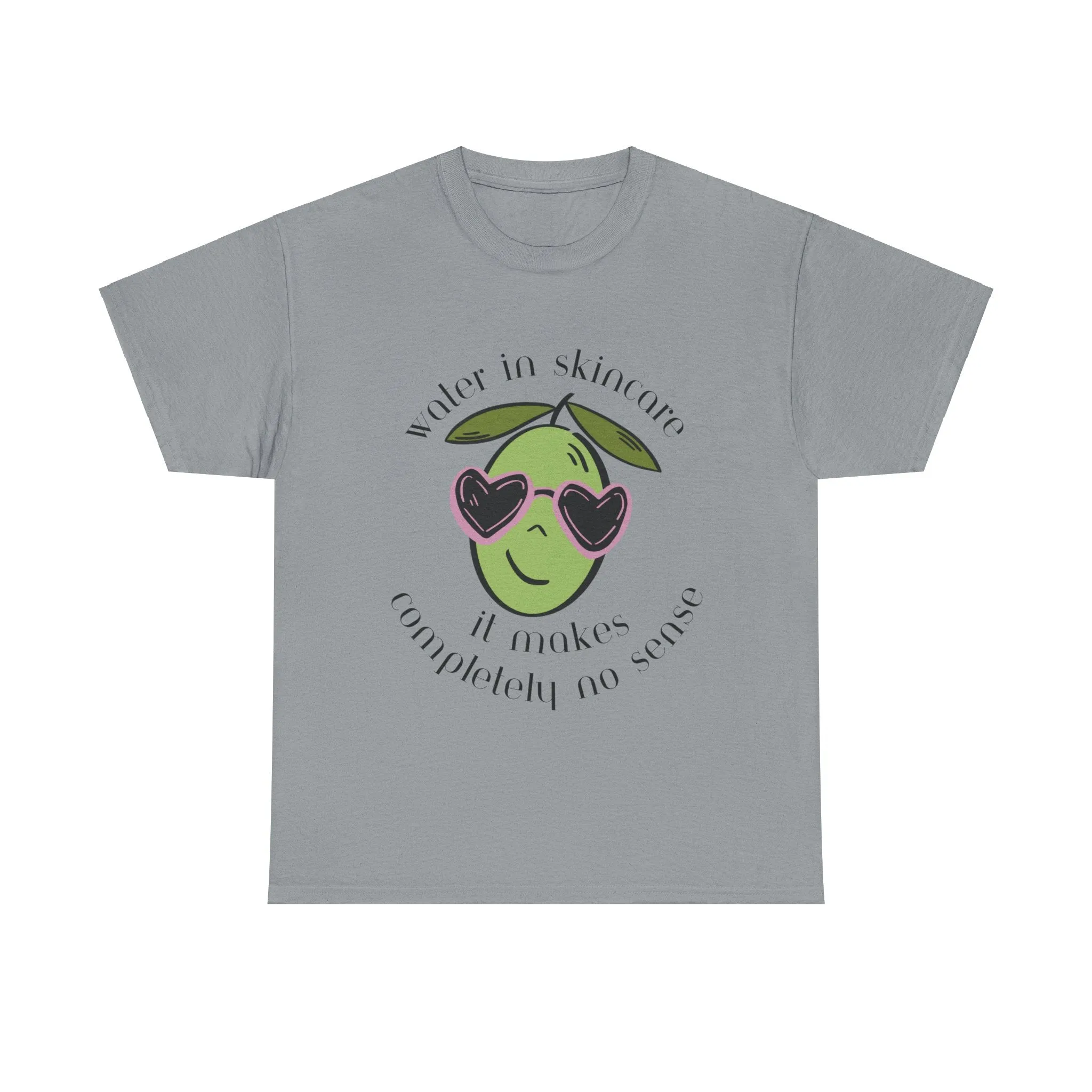 Water in skincare makes no sense / olive trees / olive cartoon / Unisex Heavy Cotton Tee