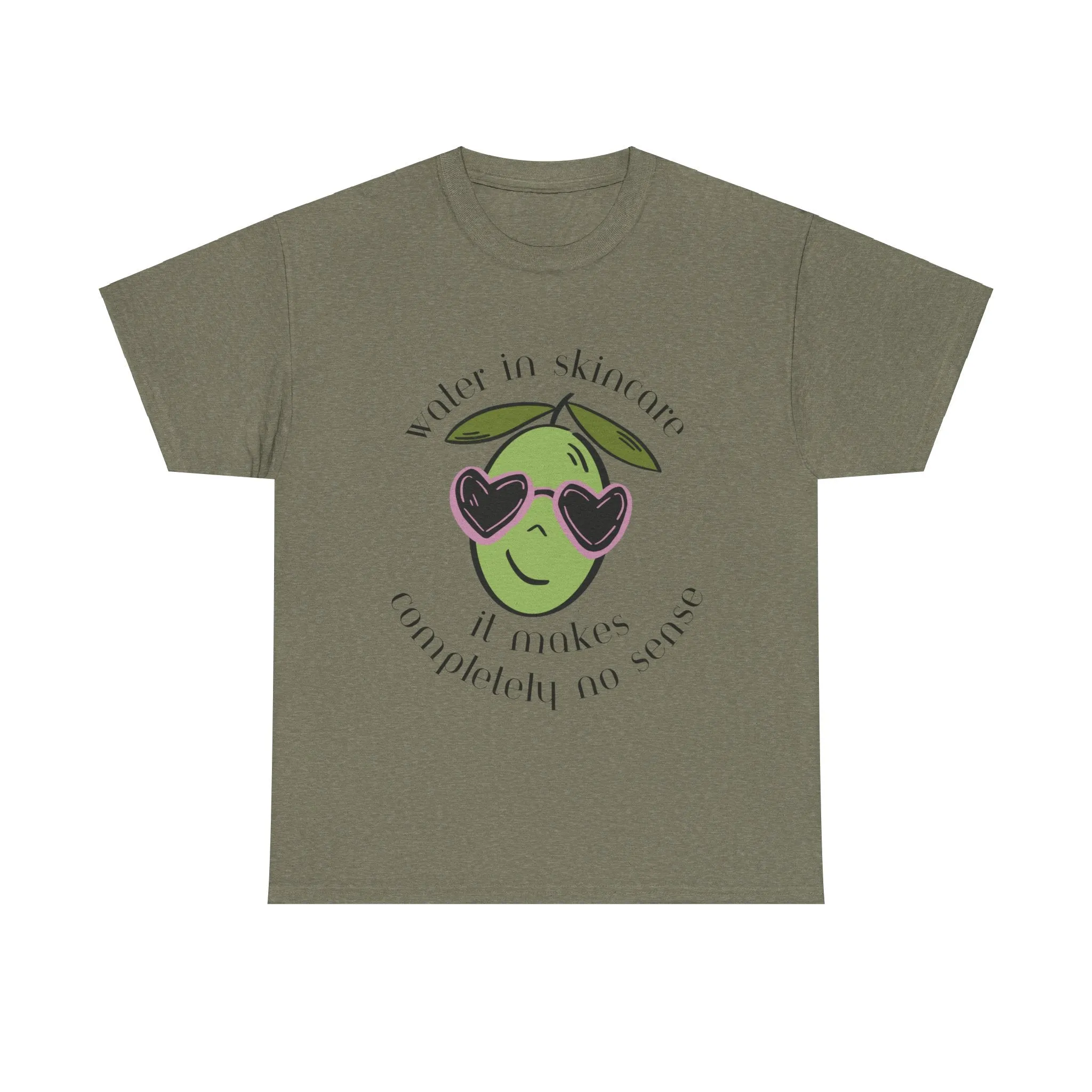Water in skincare makes no sense / olive trees / olive cartoon / Unisex Heavy Cotton Tee