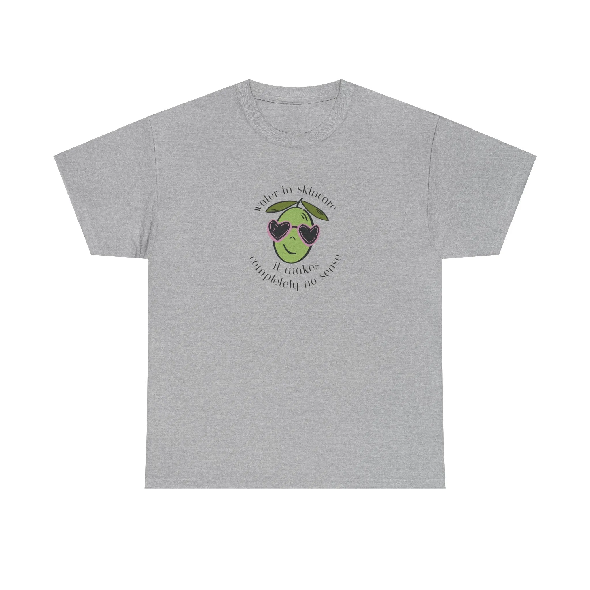 Water in skincare makes no sense / olive trees / olive cartoon / Unisex Heavy Cotton Tee