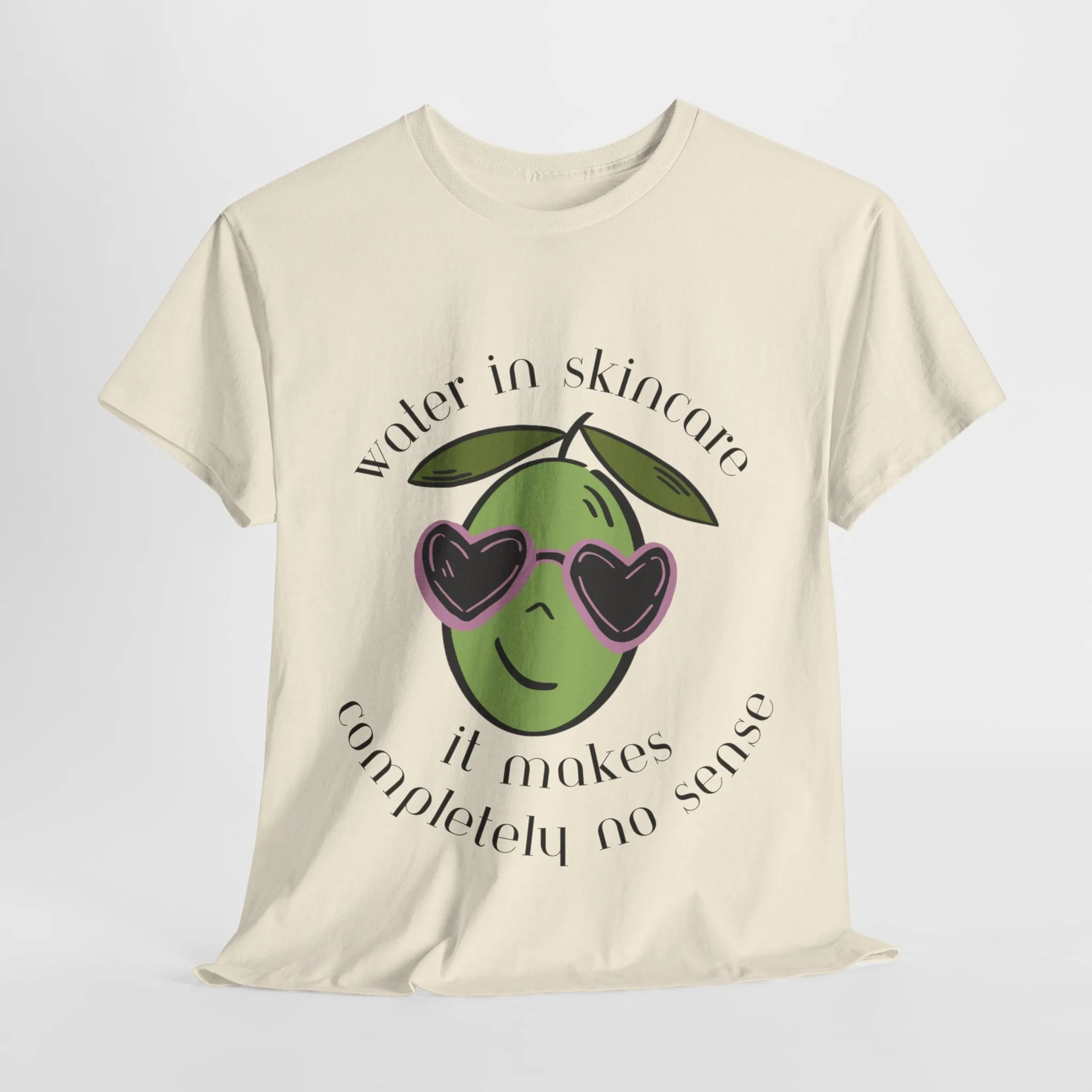 Water in skincare makes no sense / olive trees / olive cartoon / Unisex Heavy Cotton Tee