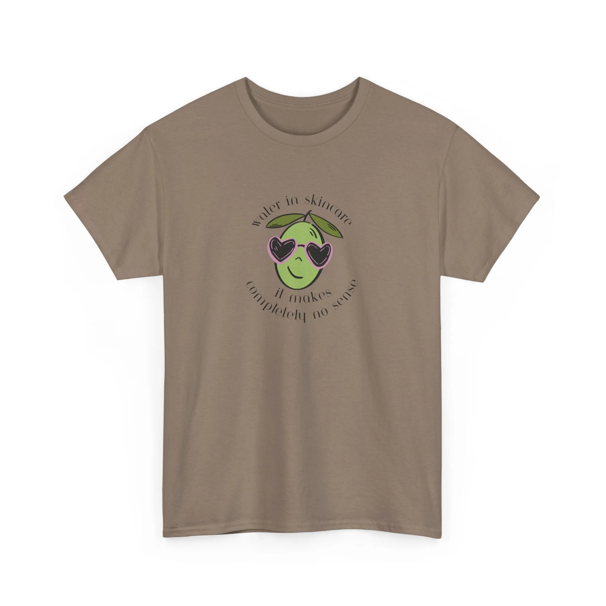 Water in skincare makes no sense / olive trees / olive cartoon / Unisex Heavy Cotton Tee