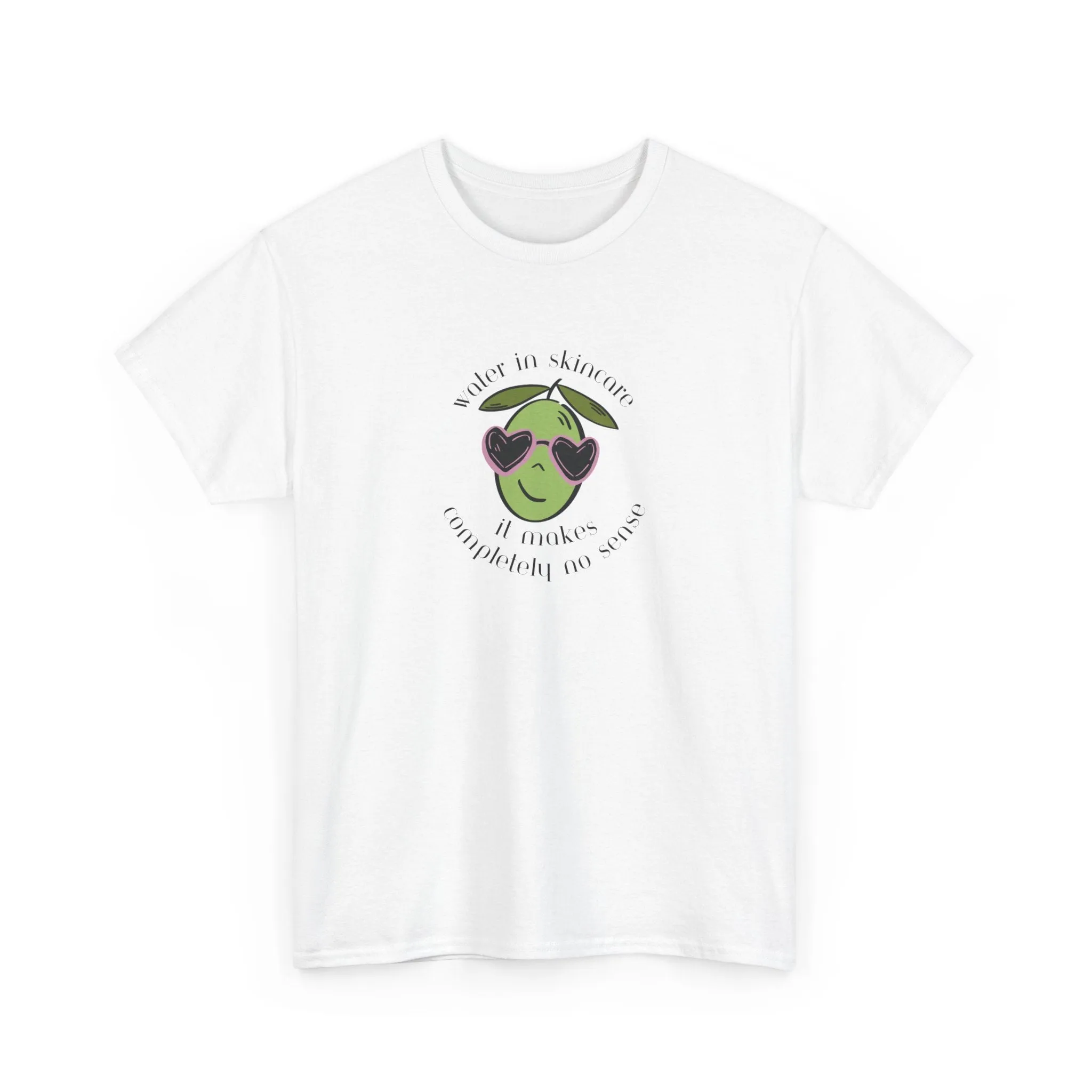 Water in skincare makes no sense / olive trees / olive cartoon / Unisex Heavy Cotton Tee