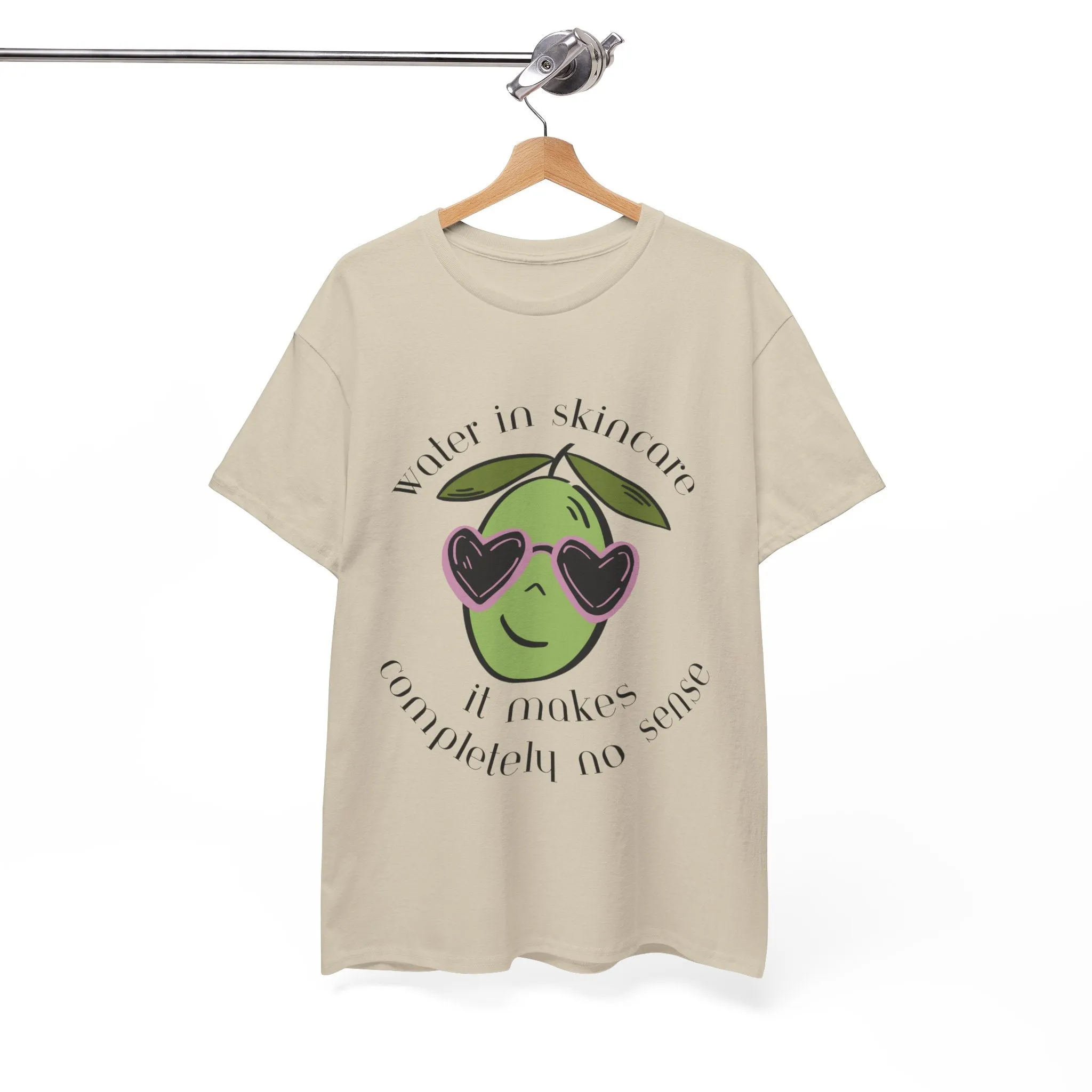 Water in skincare makes no sense / olive trees / olive cartoon / Unisex Heavy Cotton Tee