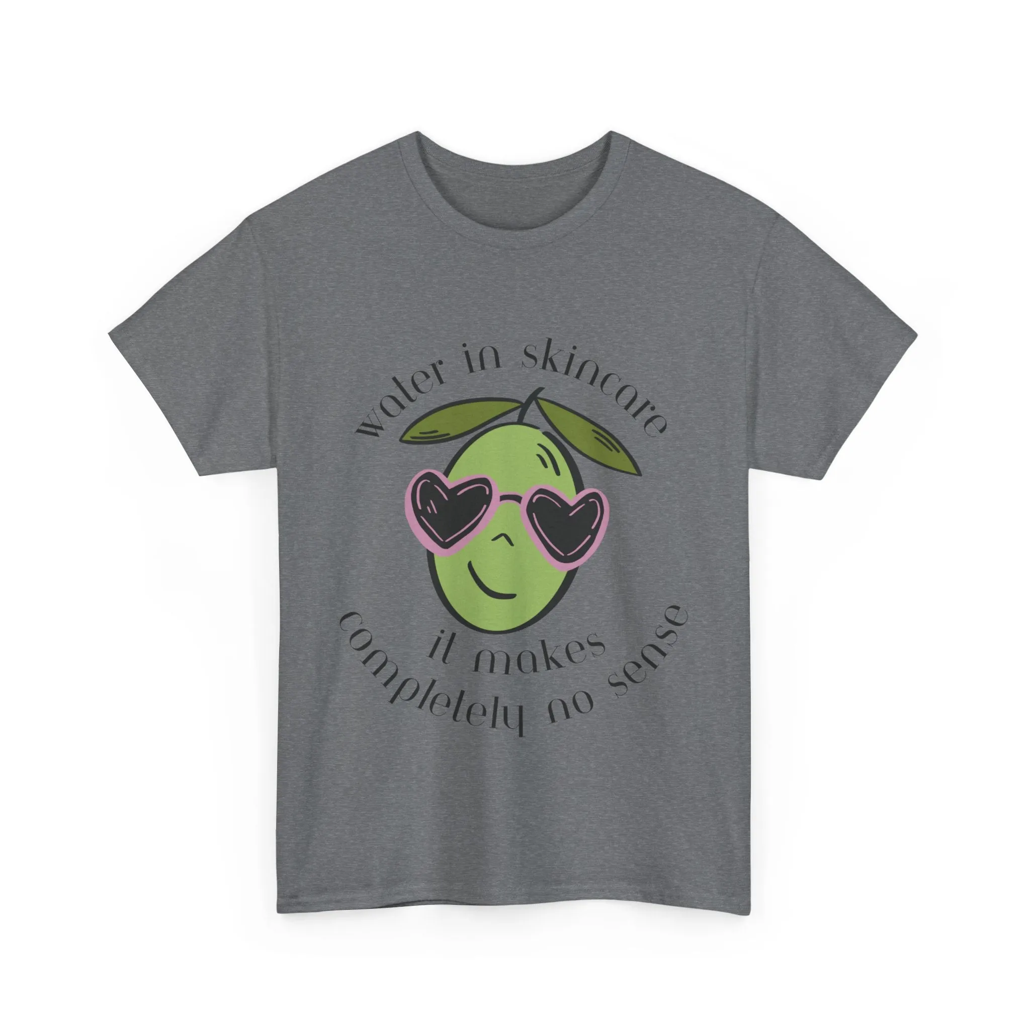 Water in skincare makes no sense / olive trees / olive cartoon / Unisex Heavy Cotton Tee