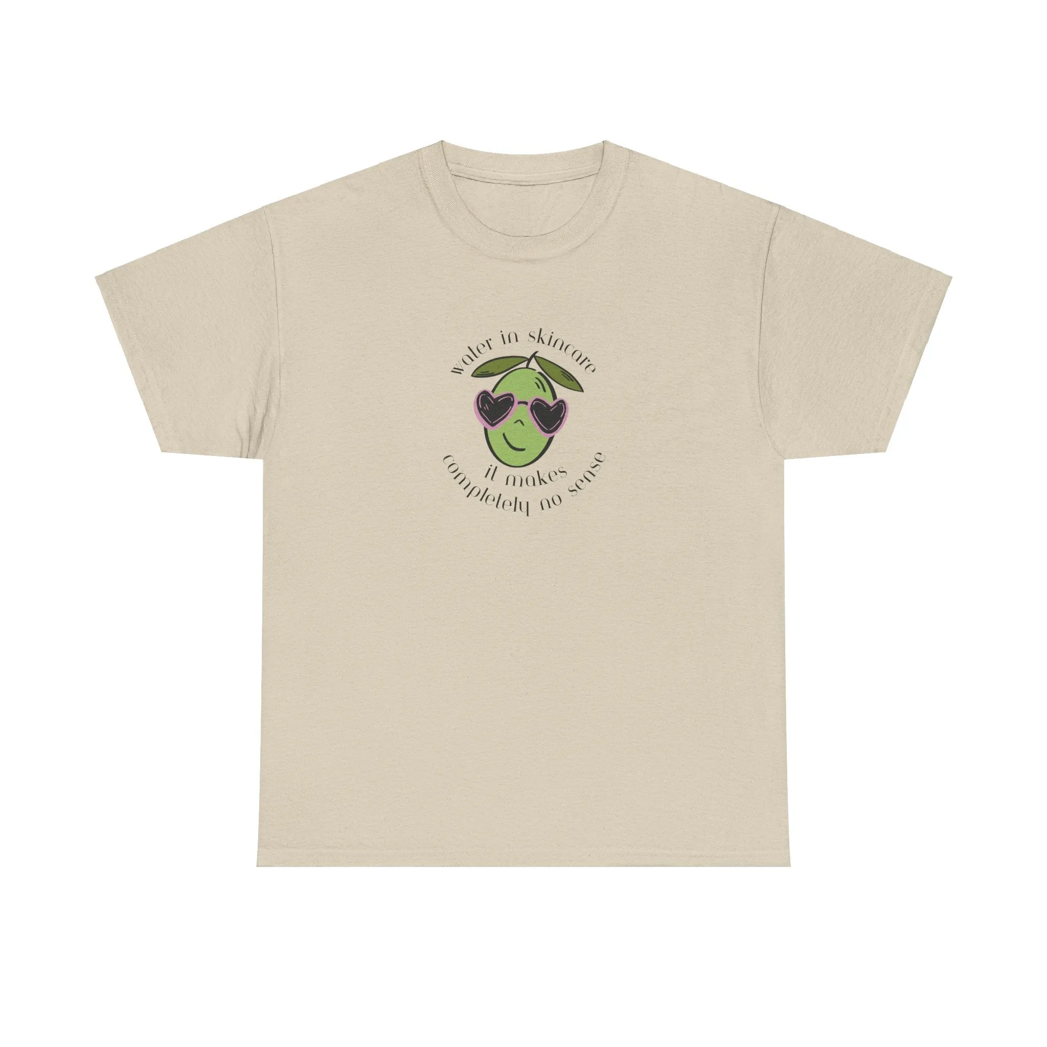 Water in skincare makes no sense / olive trees / olive cartoon / Unisex Heavy Cotton Tee
