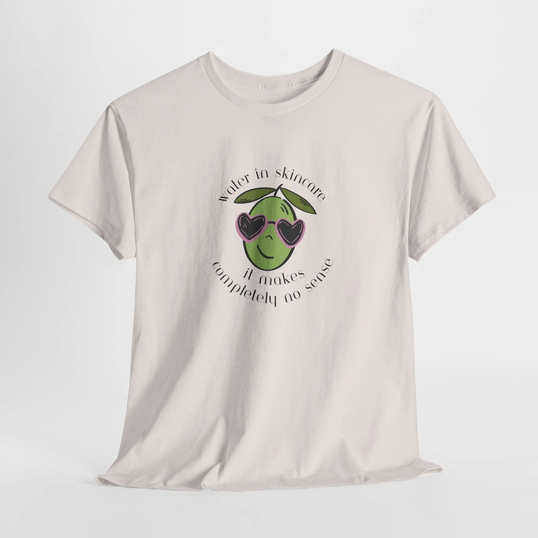 Water in skincare makes no sense / olive trees / olive cartoon / Unisex Heavy Cotton Tee