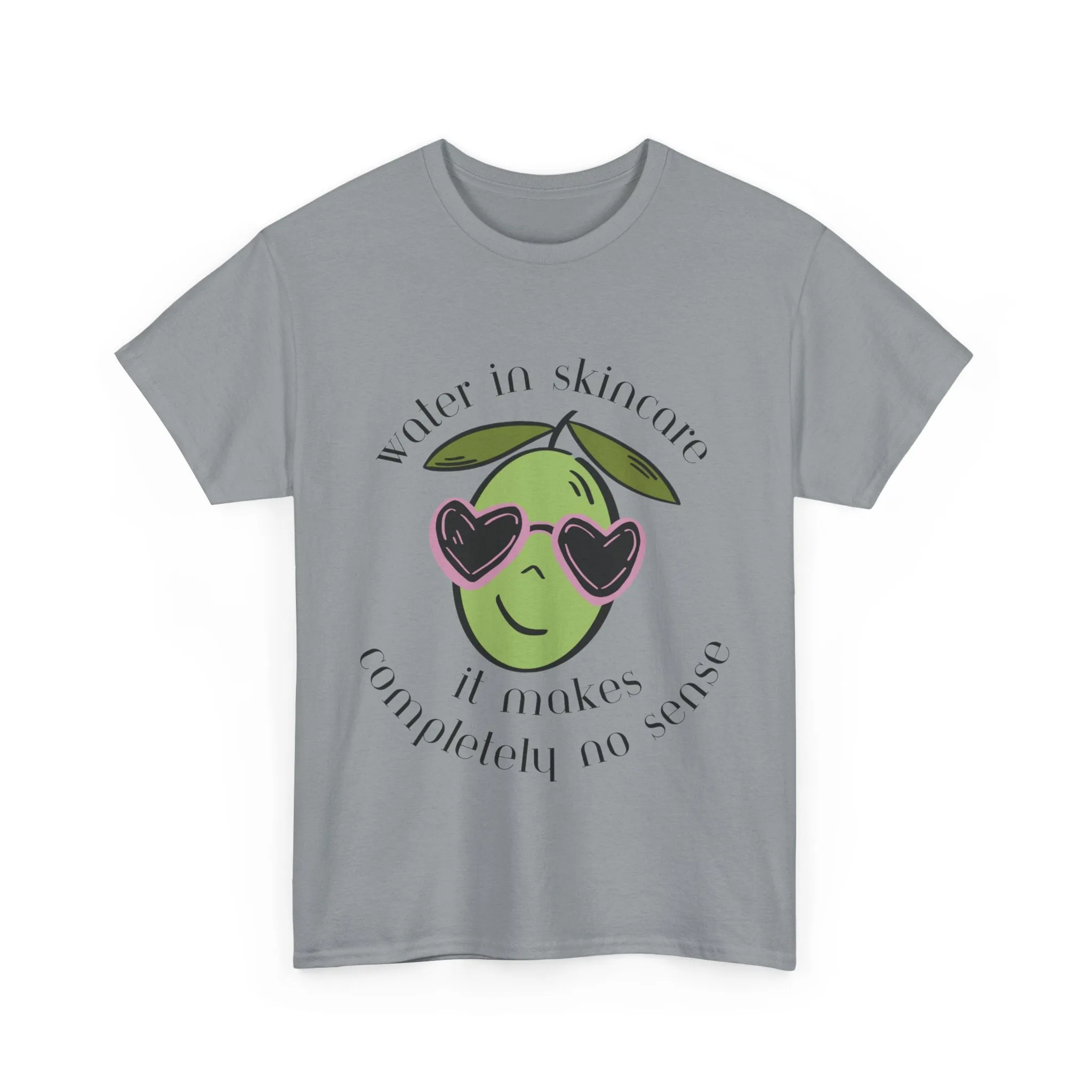 Water in skincare makes no sense / olive trees / olive cartoon / Unisex Heavy Cotton Tee