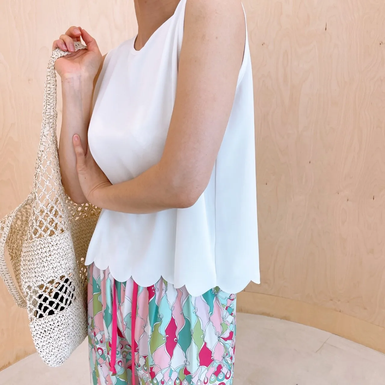 WaveCut Silky Sleeveless Top