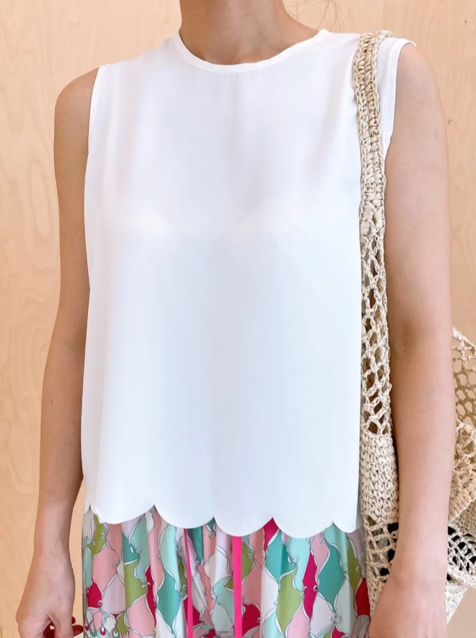 WaveCut Silky Sleeveless Top