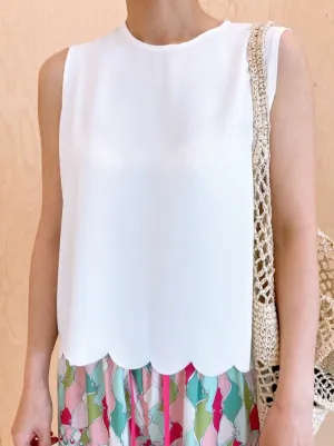 WaveCut Silky Sleeveless Top