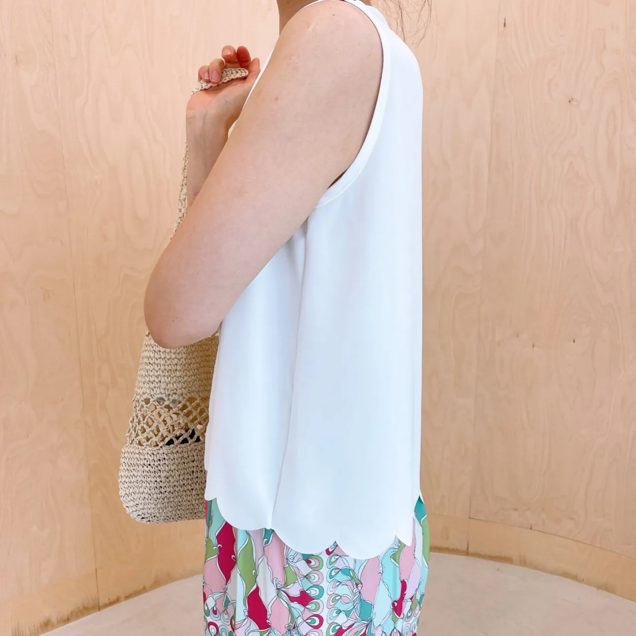 WaveCut Silky Sleeveless Top