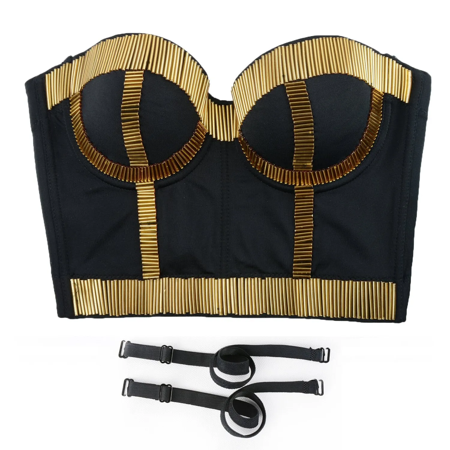 Women Sequined Spaghetti Sleeveless Sexy Crop Top