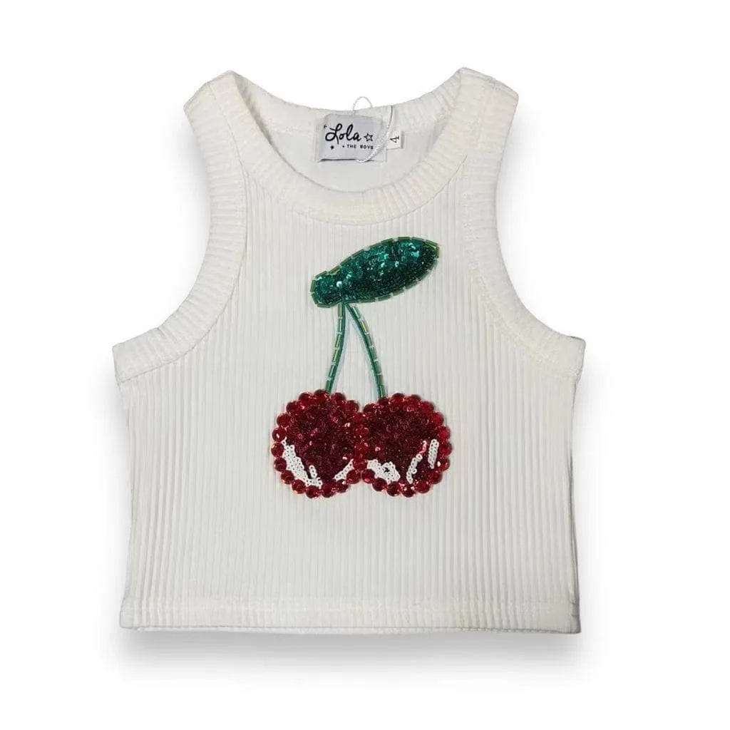 Women's Beaded Gem Cherry Tank