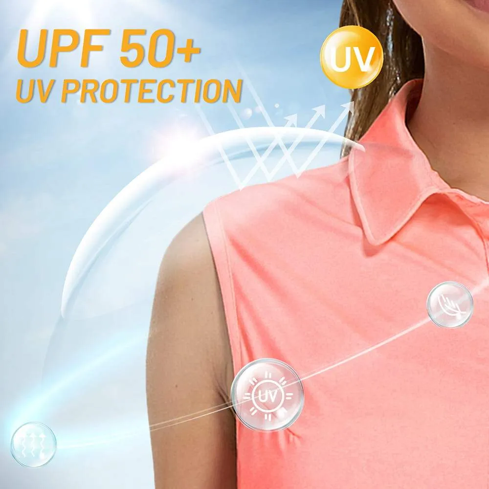 Women's Golf Collared Tank Top UPF 50  Sleeveless Polo Shirts