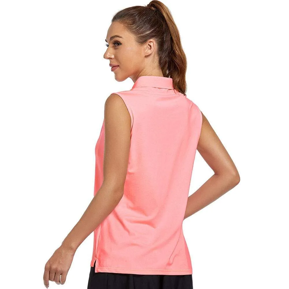 Women's Golf Collared Tank Top UPF 50  Sleeveless Polo Shirts
