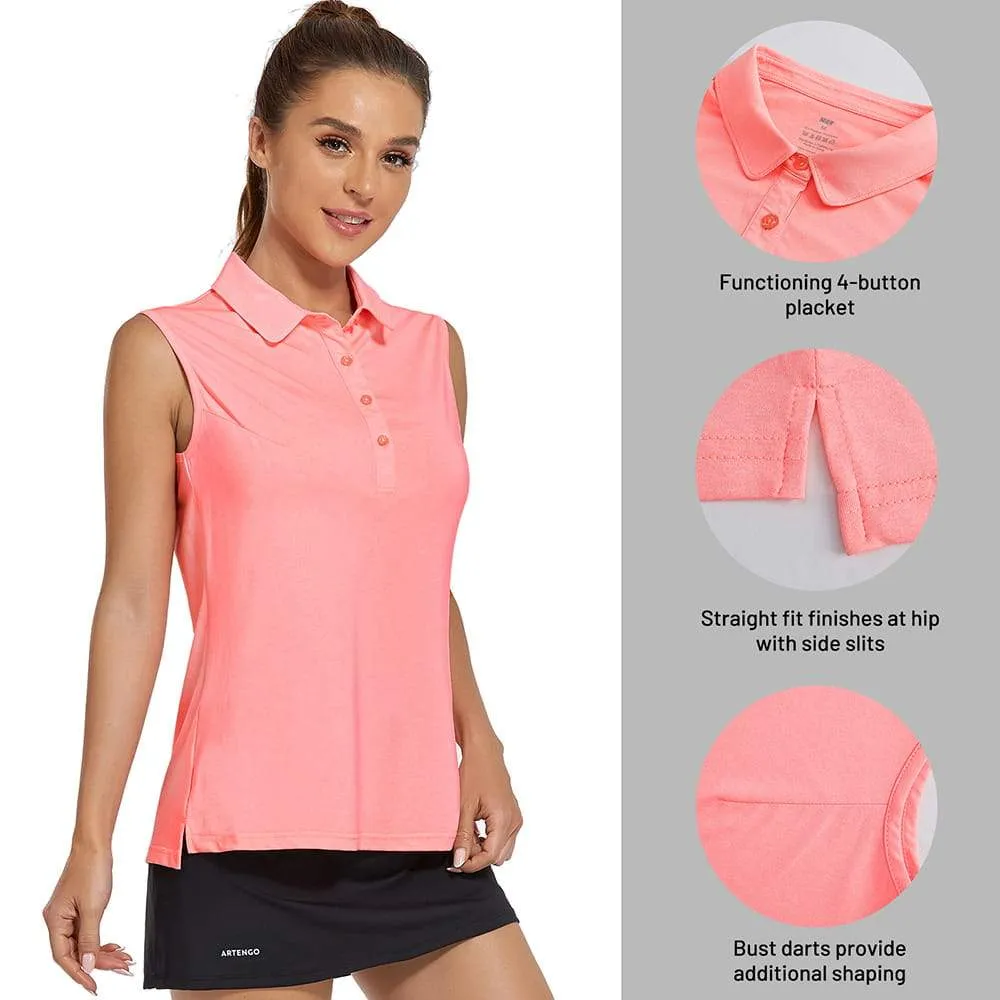 Women's Golf Collared Tank Top UPF 50  Sleeveless Polo Shirts