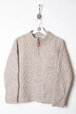 Women's Knitted Merino Wool 1/4 Zip Jumper (M)